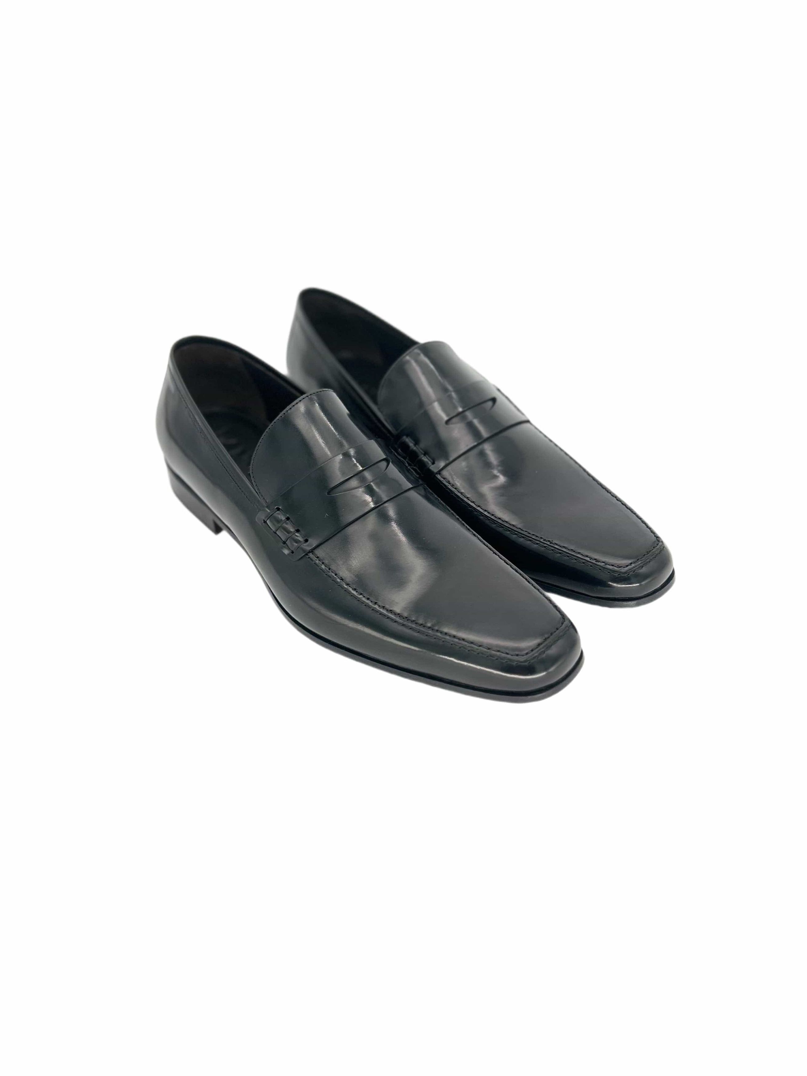 Lanvin Lanvin Black Hi-Shine Leather 'Penny' Loafer Size US 9 / EU 42 - 1 Thumbnail