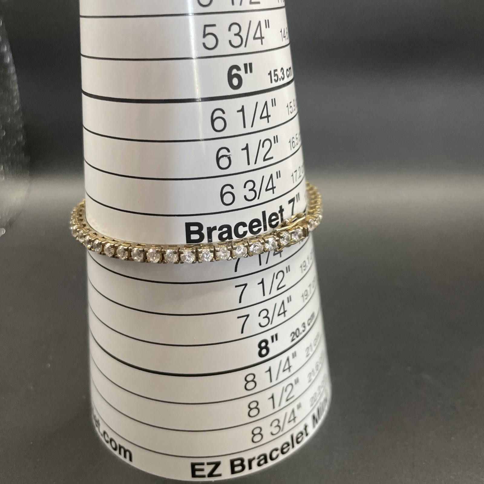 The Unbranded Brand PAJ 925 Sterling Silver Square Cubic Zirconia Bracelet 7” Size ONE SIZE - 8 Thumbnail