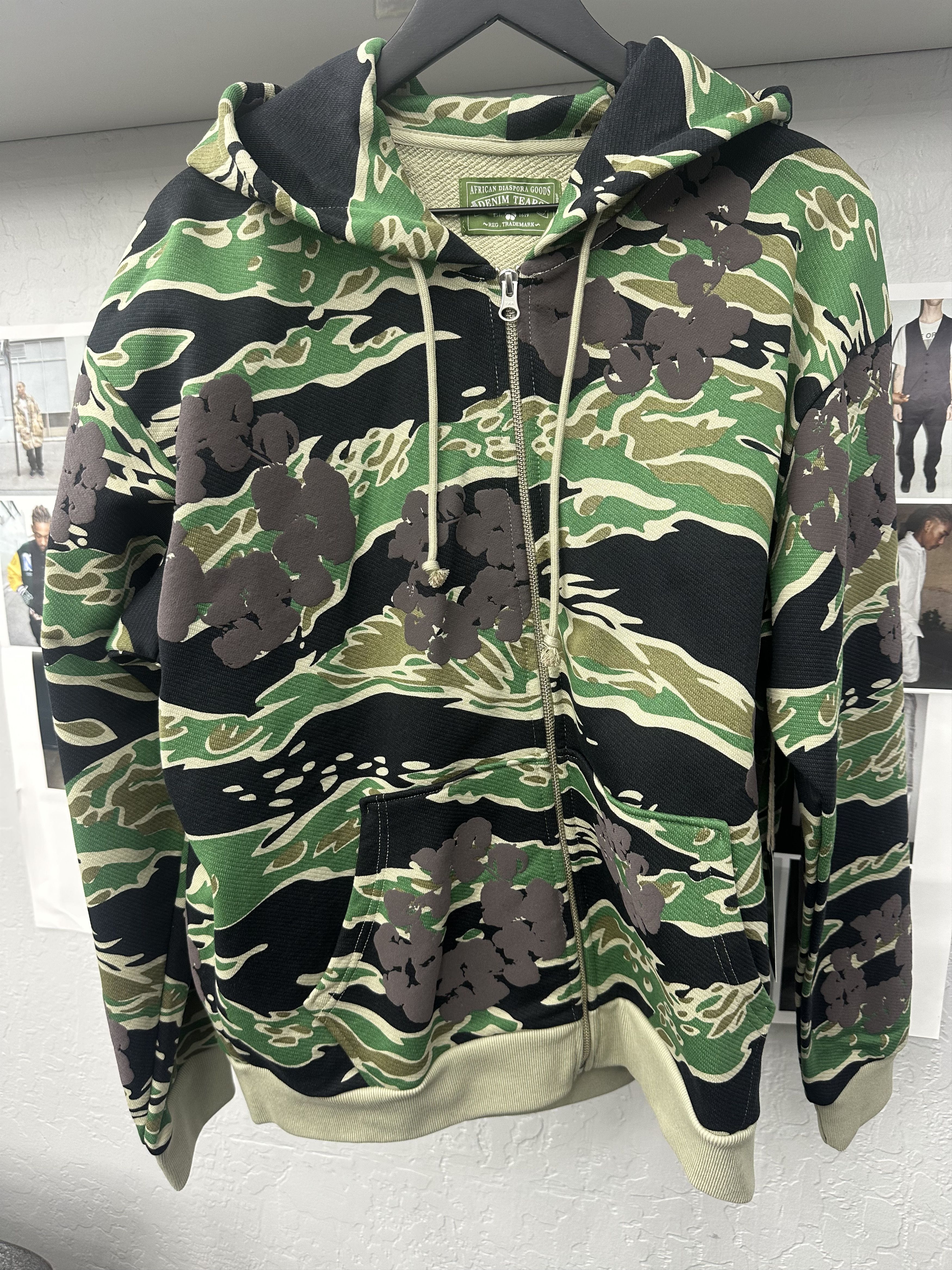 DENIM TEARS Denim Tears Camouflage Zip Up Hoodie Green Size US M / EU 48-50 / 2 - 1 Thumbnail