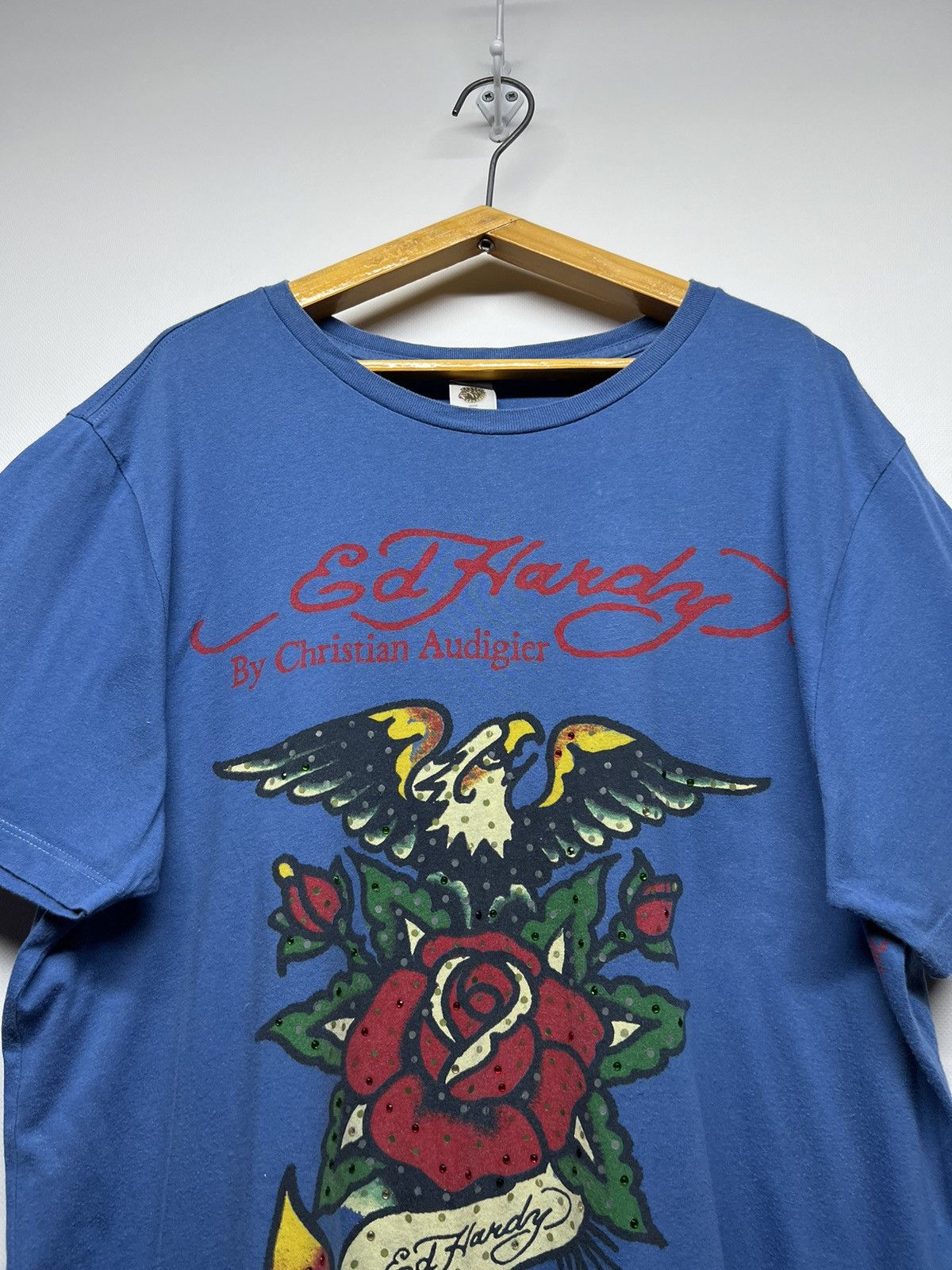 Ed Hardy Vintage Y2k Ed Hardy Eagle Roses 🦅🌹 Big Logo T-Shirt 00’s Size L / US 10 / IT 46 - 2 Thumbnail