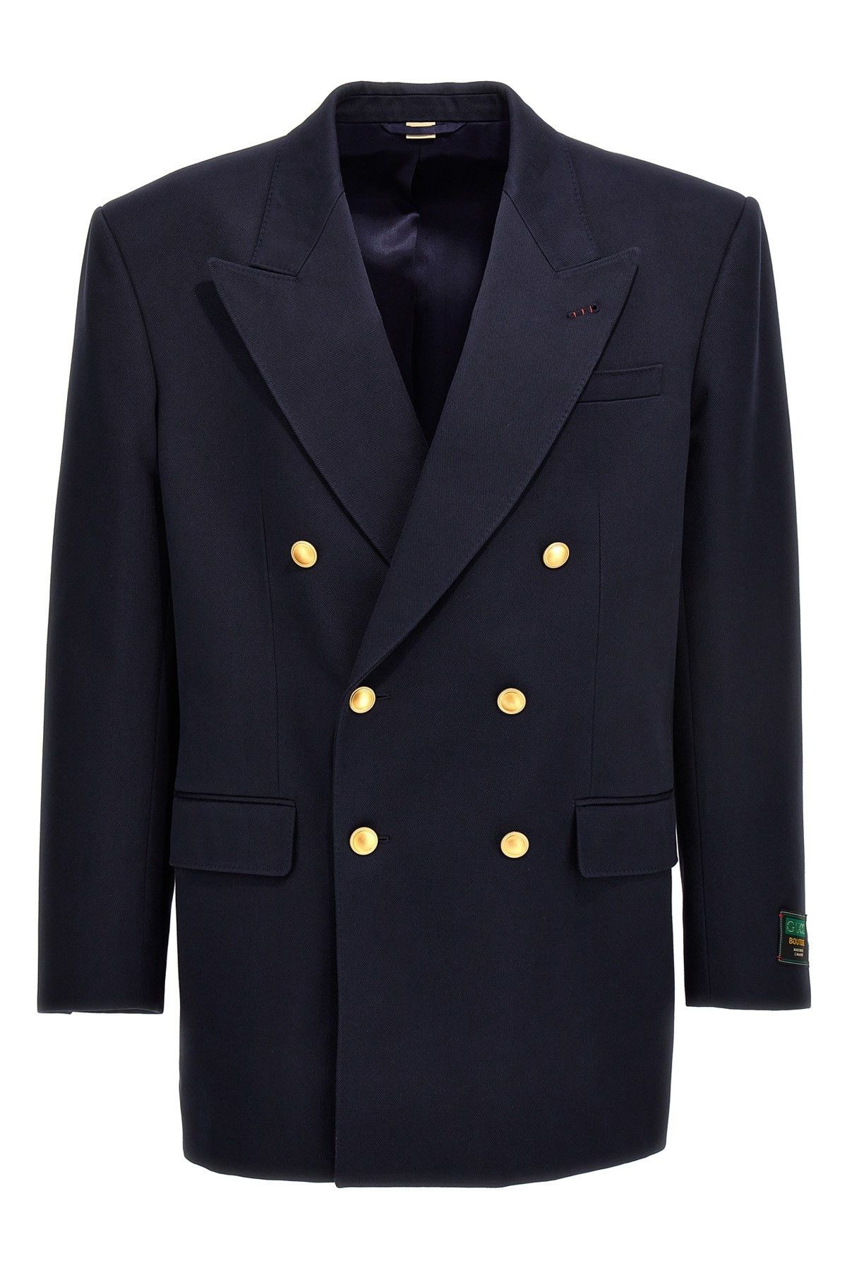 image of Gucci Gabardine Double Breast Blazer Jacket in Blue, Men's (Size Medium)