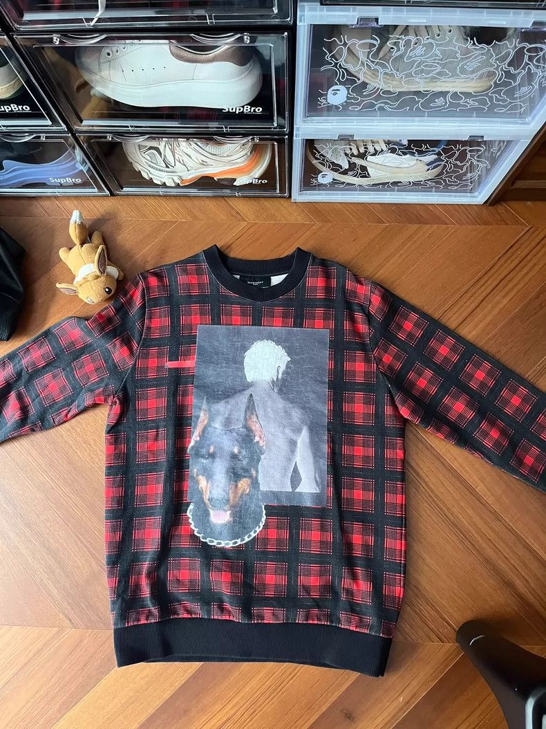 Givenchy Givenchy Robin Dog Red Plaid Hoodie Size XS Size US XS / EU 42 / 0 - 2 Thumbnail