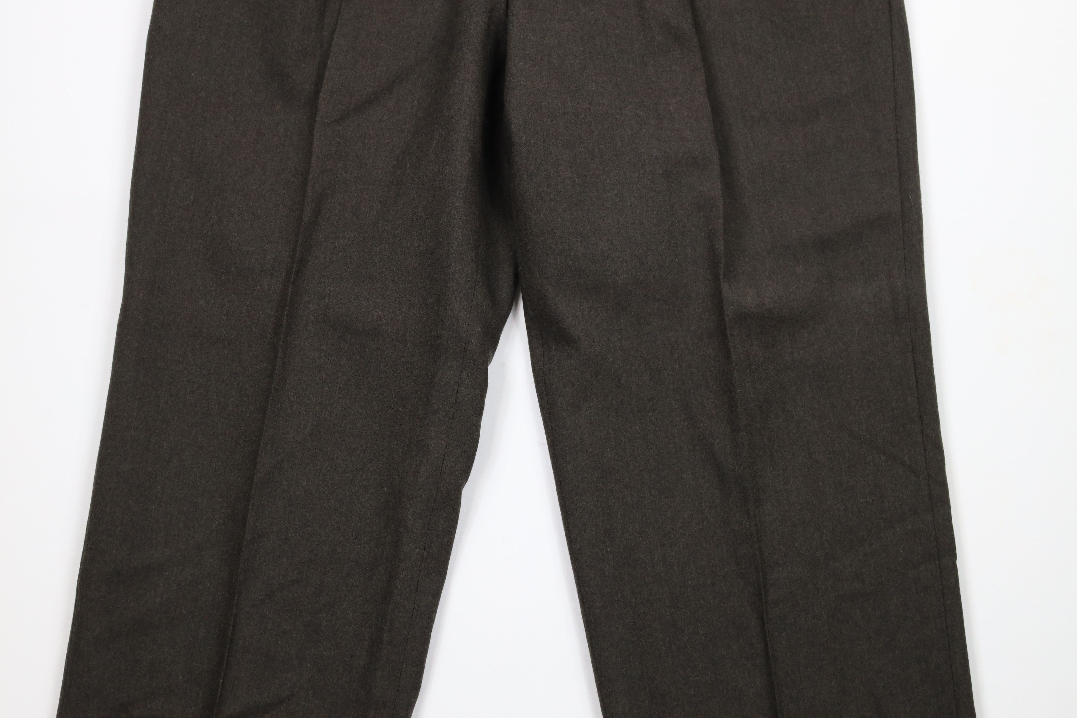 Vintage Vintage 90s Streetwear Wide Leg Wool Chino Pants Brown Size US 36 / EU 52 - 3 Thumbnail