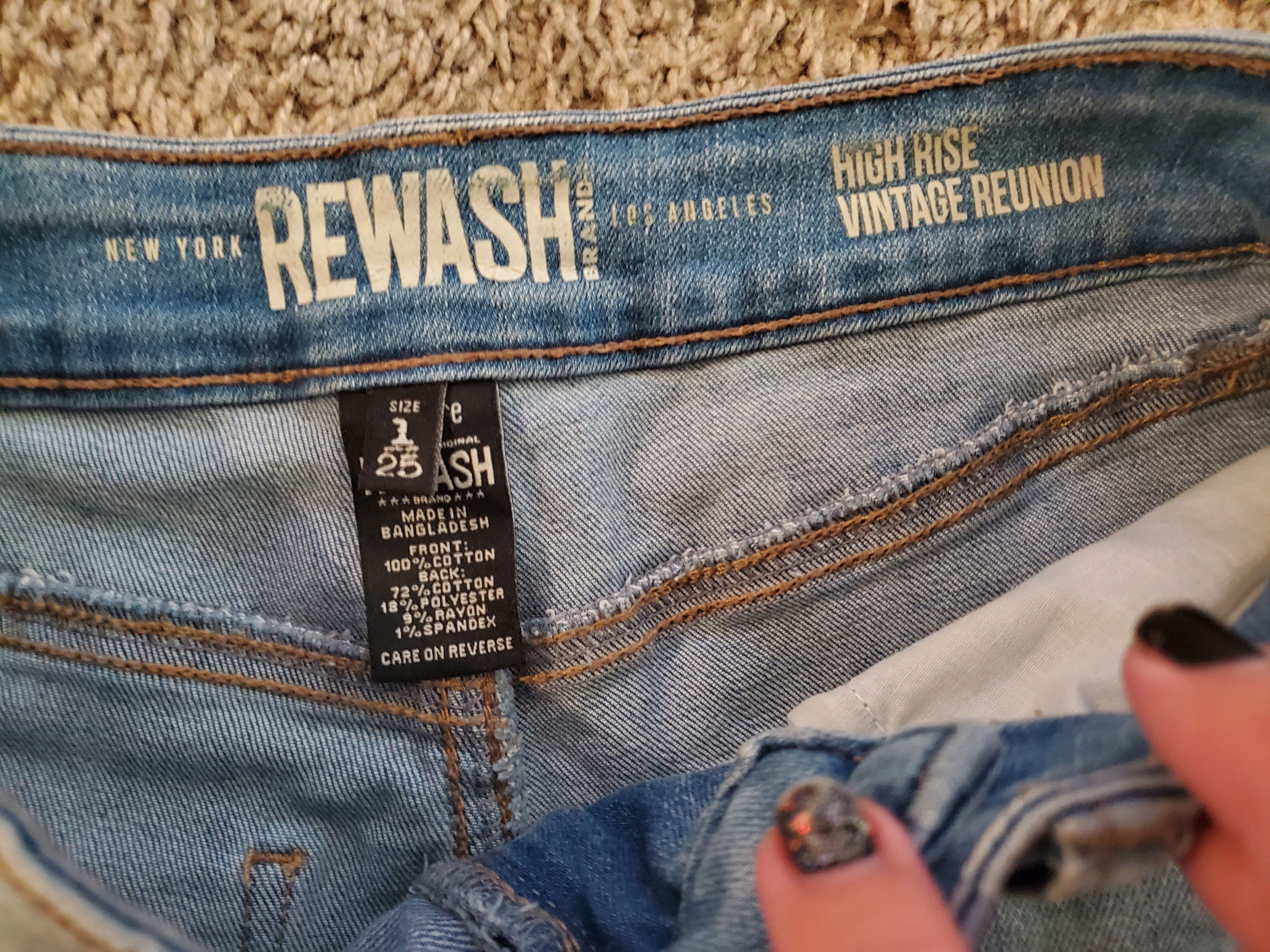 Other REWASH Brand High Rise Vintage Reunion Shorts w/ Frayed Hem Size 25" / US 0 / IT 36 - 2 Thumbnail