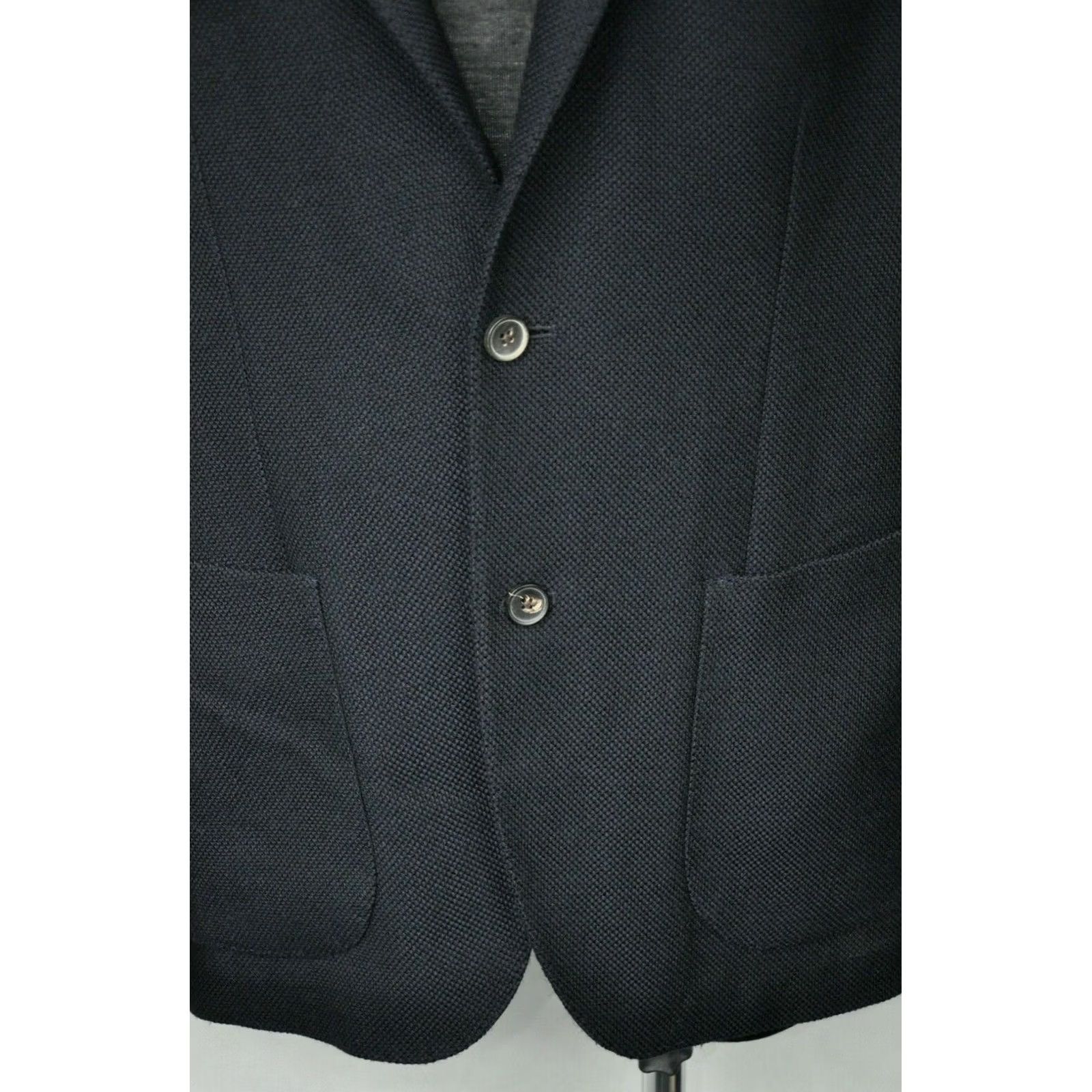 Vintage 0909 FATTO IN ITALY WOOL TEXTURED SPORT BLAZER NAVY BLUE MENS 54-XL? RS Size 54R - 6 Thumbnail