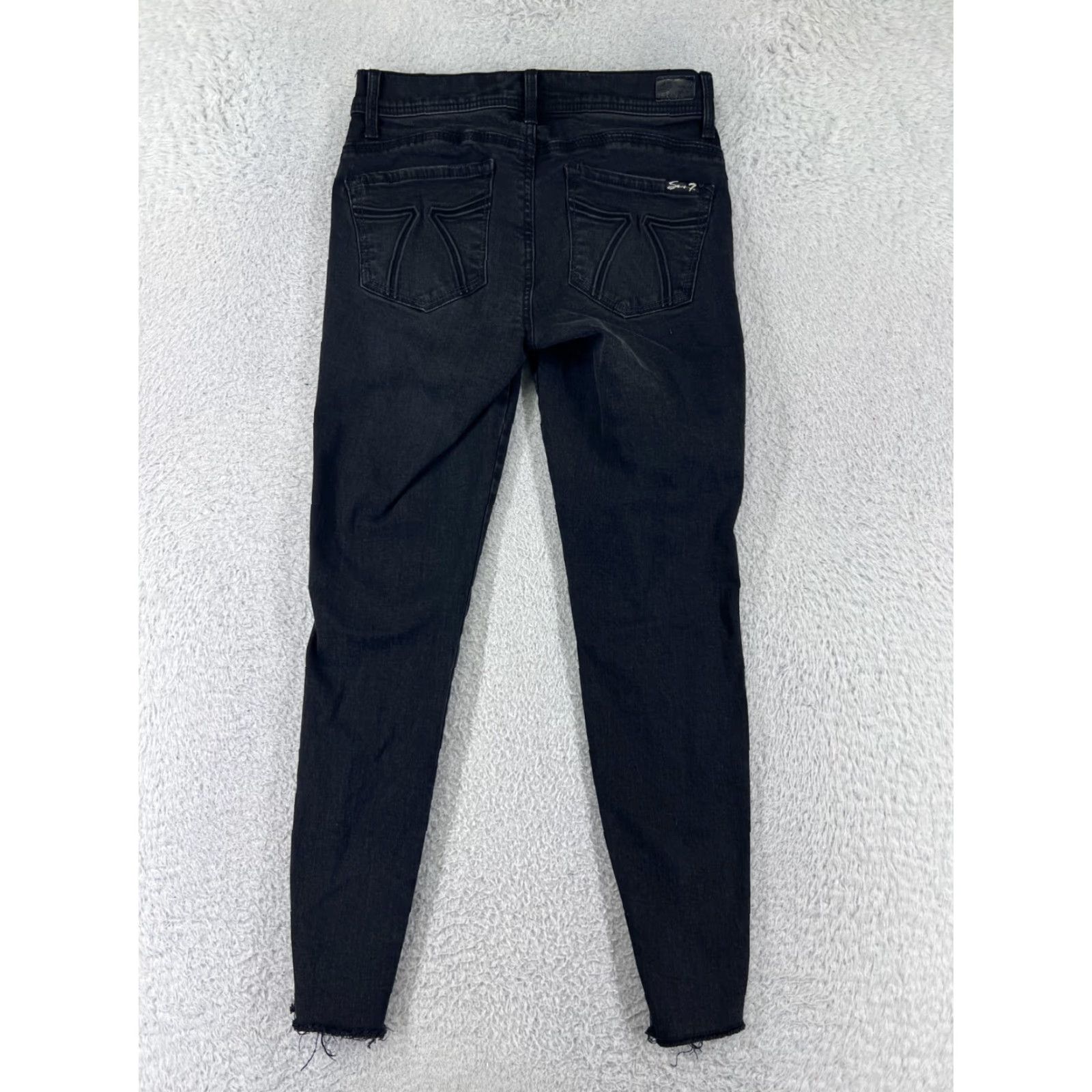 Vintage VINTAGE Seven7 Women's Jeans Skinny Tapered Black Denim 2000s Fall/Winter Womens Size 27" / US 4 / IT 40 - 2 Thumbnail