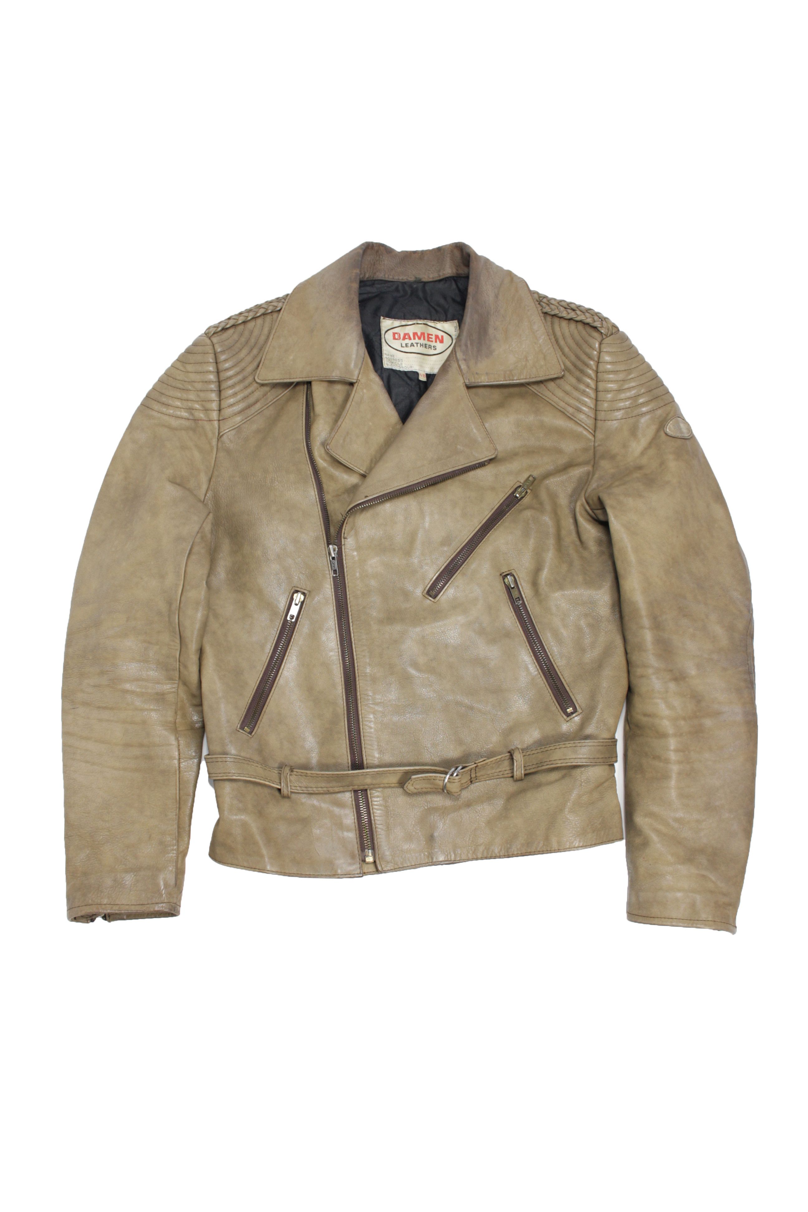 Vintage Damen 70s-80s Vintage Asymmetrical Leather Biker Jacket Size XL / US 12-14 / IT 48-50 - 1 Thumbnail