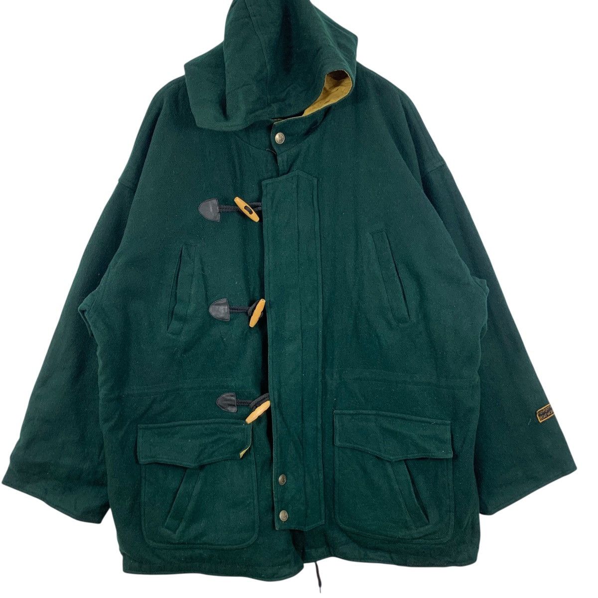 Vintage Vintage BOAT WORKS Green Quilted Duffle Coat Heavy Jacket Size US XL / EU 56 / 4 - 5 Thumbnail