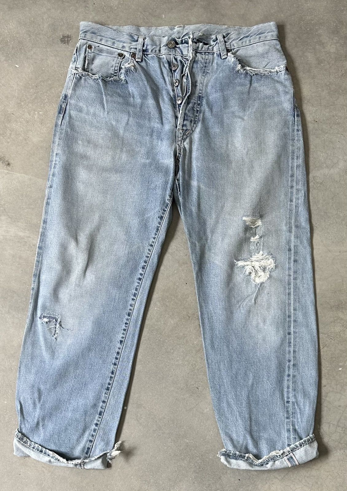 Spellbound VINTAGE LEVIS BUTTON SPELLBOUND DISTRESSED SELVEDGE PANT Size US 34 / EU 50 - 1 Thumbnail