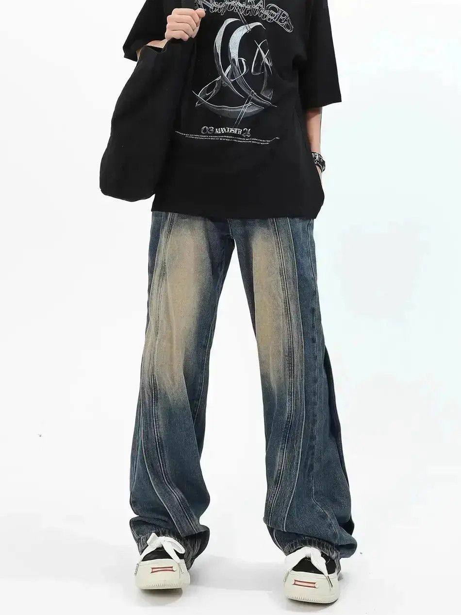 High end patchwork jeans
