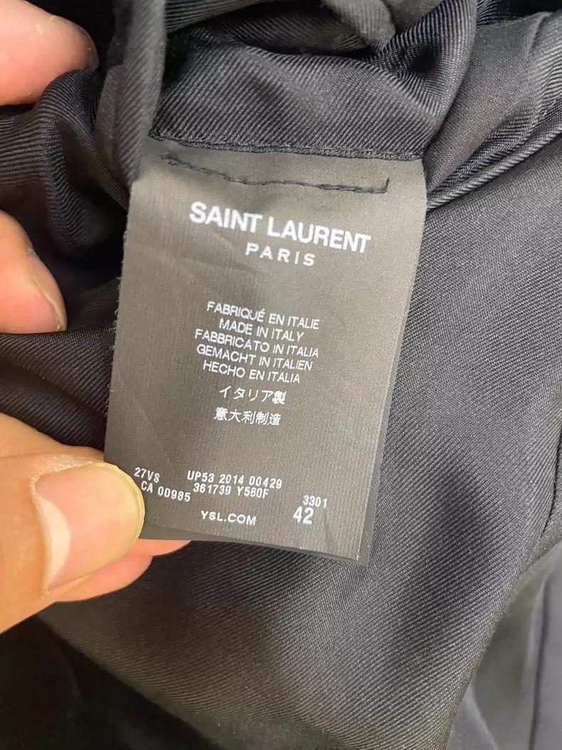 Saint Laurent Paris Saint Laurent Paris Black velvet melon collar wool coat-250 Size US S / EU 44-46 / 1 - 4 Thumbnail