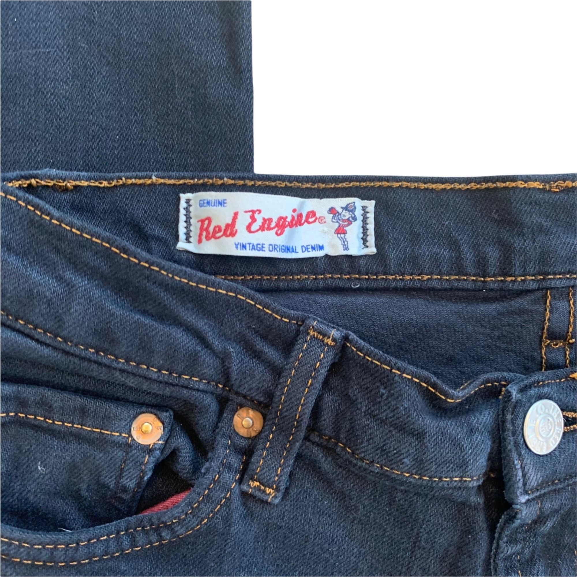 Vintage Red Engine Dark Wash "Vintage" Original Denim Rockabilly Jea Size 27" / US 4 / IT 40 - 6 Thumbnail