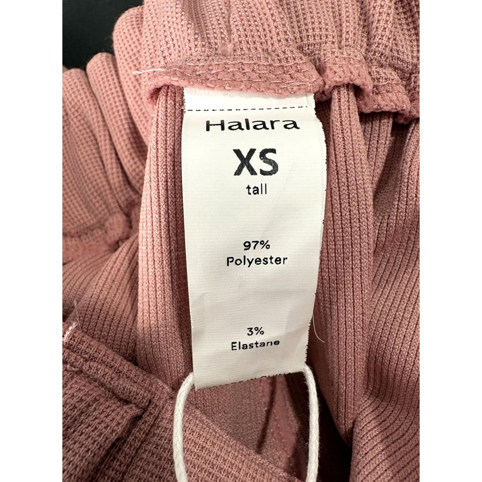 Vintage Halara Dress Pants Womens XS Pink Knit Elastic Waist Pleated Wide-Leg Solid Casual Size 26" / US 2 / IT 38 - 2 Thumbnail