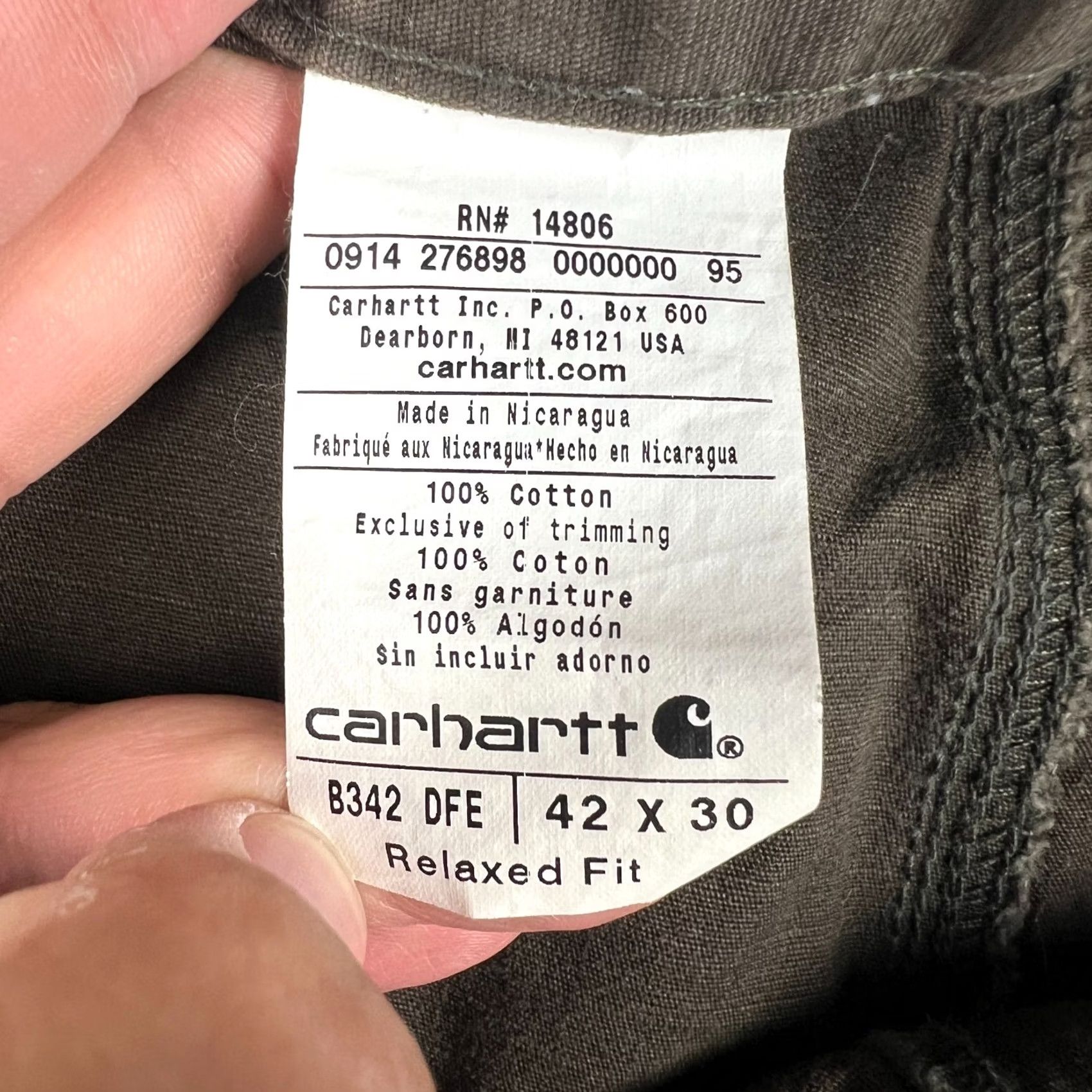 Carhartt Carhartt Ripstop Double Front Knee Cargo Pants 42x30 Relaxed Mens Brown B342 DFE - Excellent Condition Size US 42 / EU 58 - 5 Thumbnail