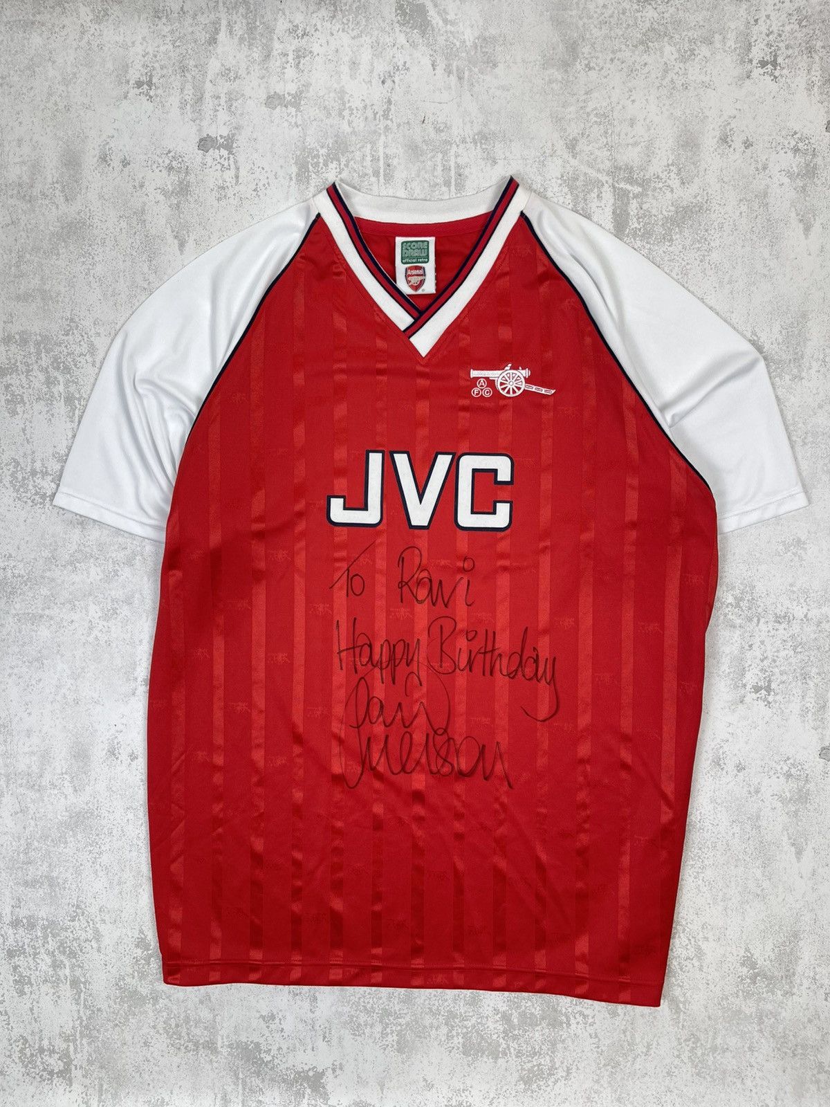 Other Paul Merson Signed Arsenal 1988/90 Home Retro Jersey JVC Size US XL / EU 56 / 4 - 1 Thumbnail