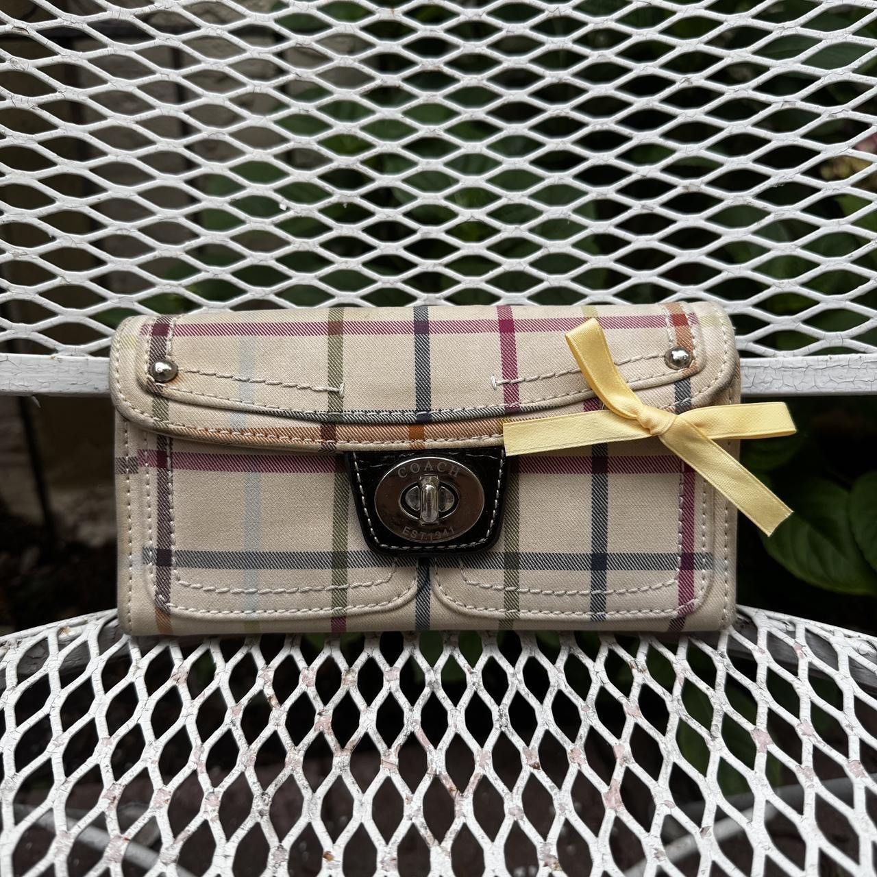 Coach Y2K Coach Colorful Plaid Turnlock Wallet Size ONE SIZE - 1 Thumbnail