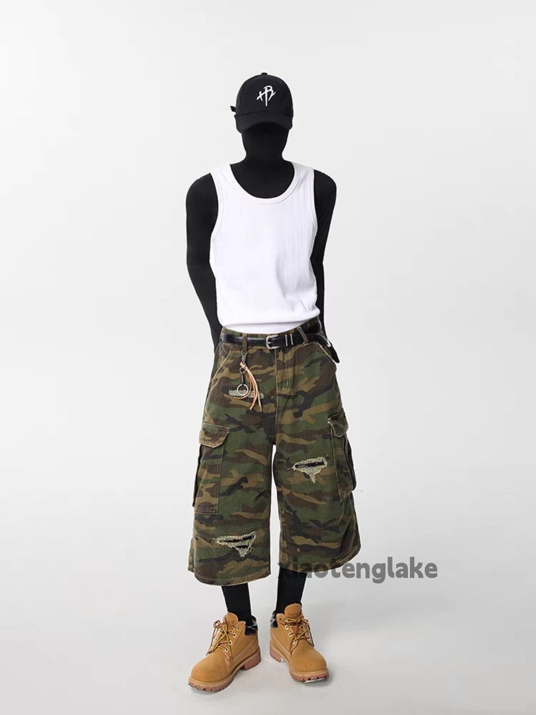 Vintage Otl Balenciaga Loewe style loose ripped cargo camo shorts Size US 30 / EU 46 - 4 Thumbnail