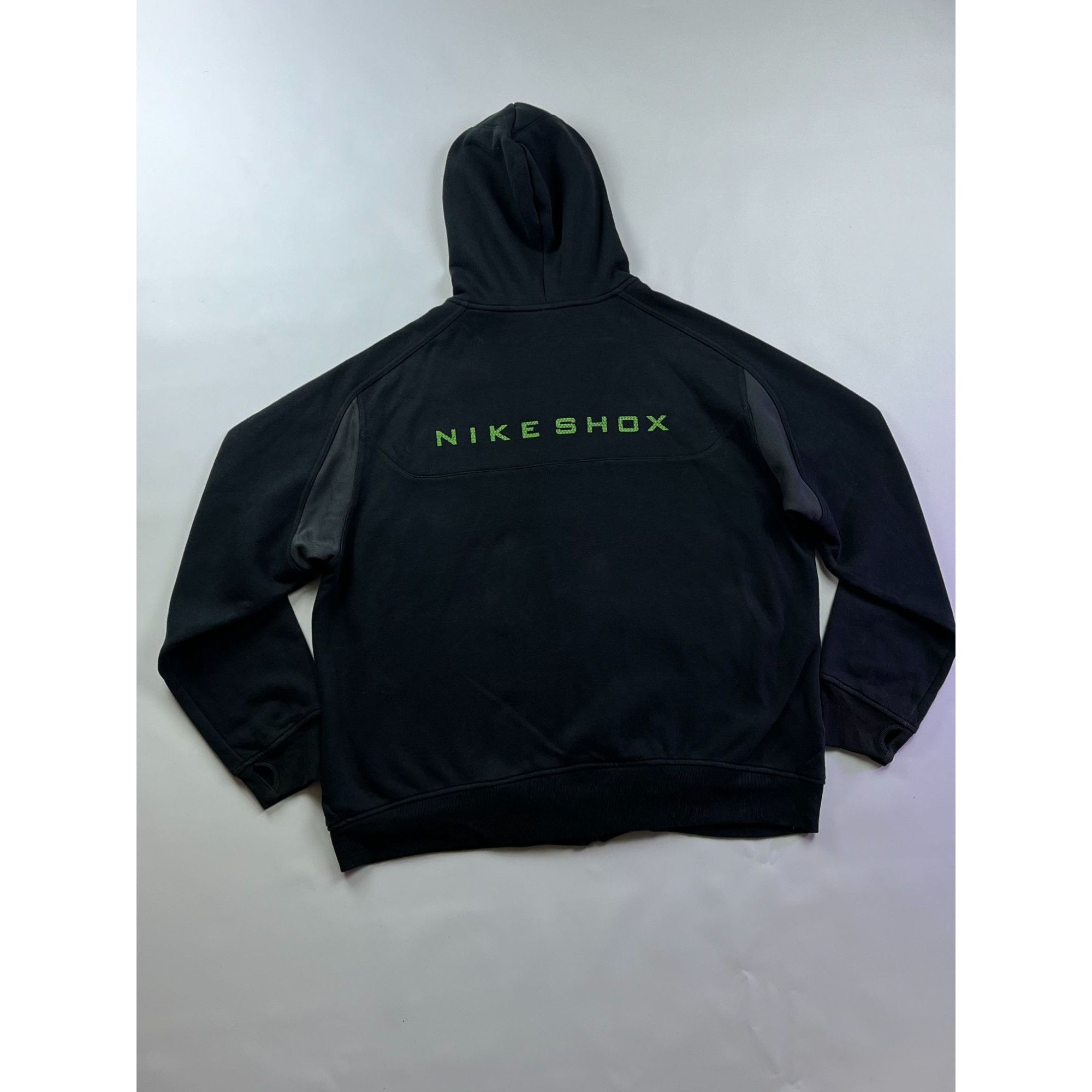 Nike × Vintage Rare Nike Shox Vintage Black & Green Zip Hoodie XL Size US XL / EU 56 / 4 - 5 Thumbnail