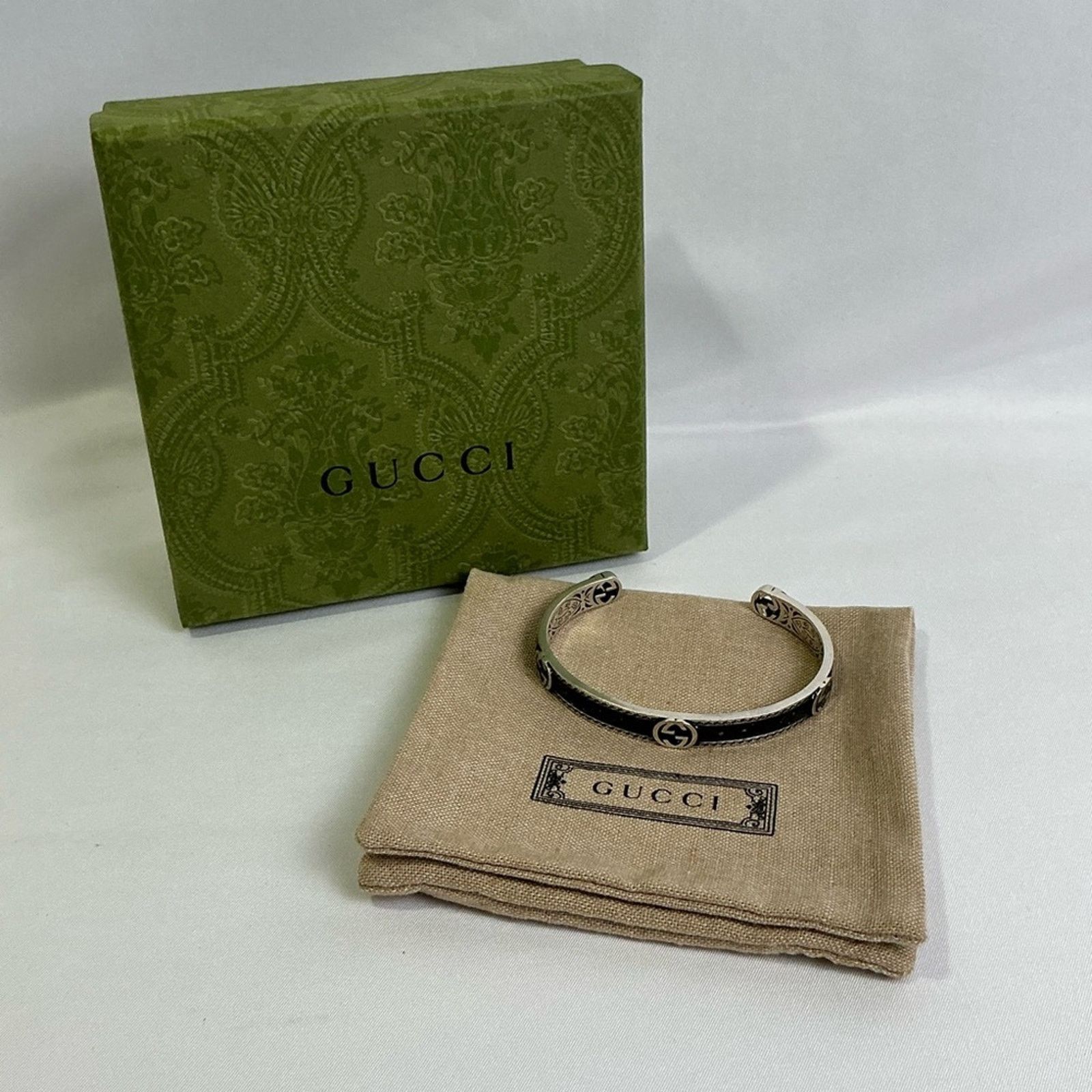 Gucci Gucci Unisex Interlocking G Sterling Silver Enamel Bracelet Size ONE SIZE - 1 Thumbnail