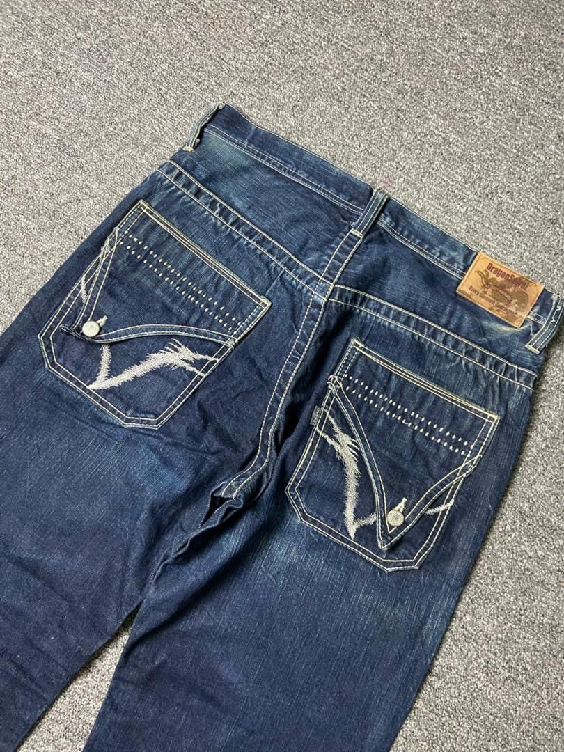Japanese Brand DRAGON SPIRAL Baggy Style Denim Jeans (136) Size US 34 / EU 50 - 3 Thumbnail