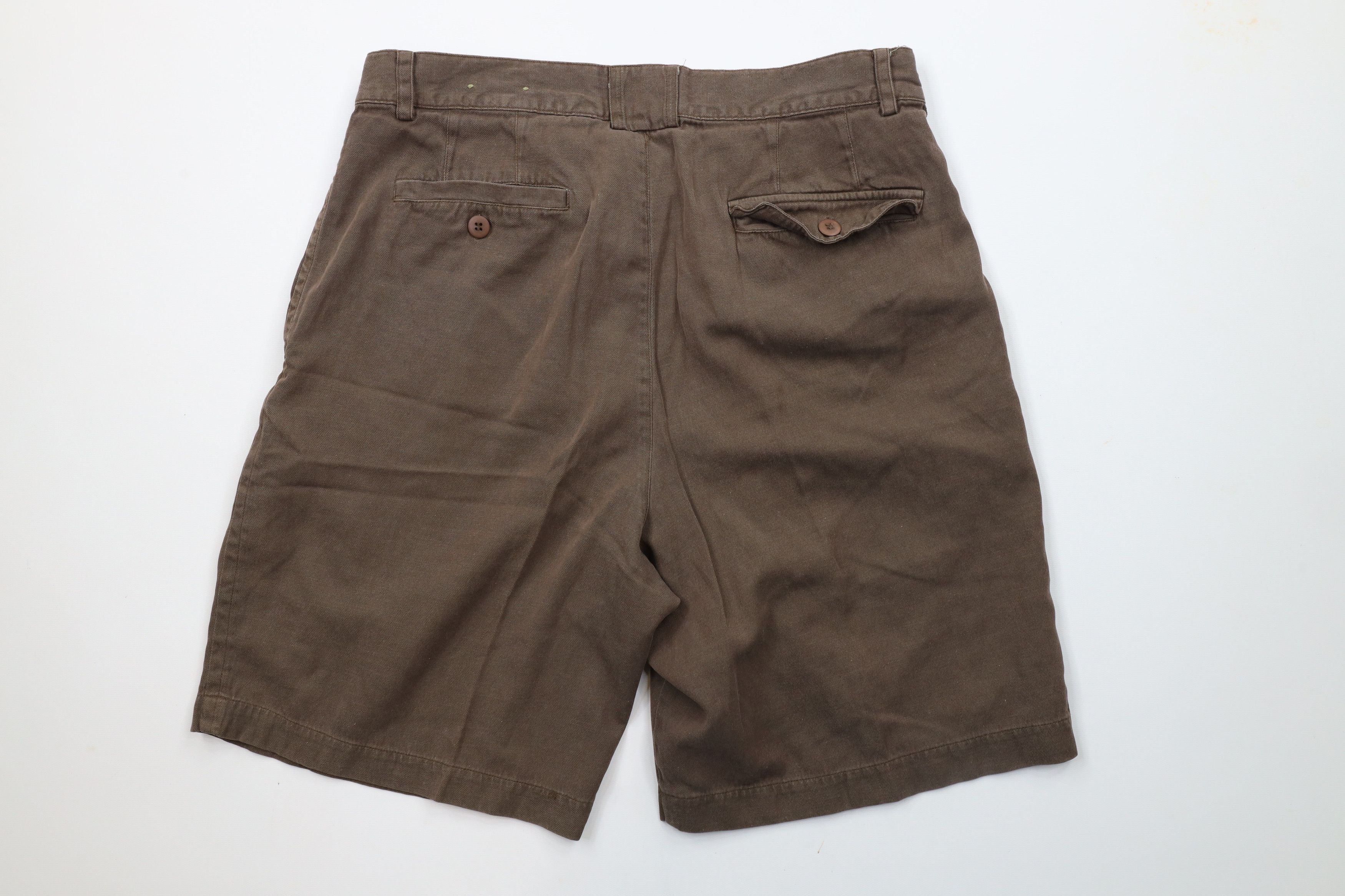 Vintage Vintage 90s Streetwear Above Knee Silk Chino Shorts Brown Size US 30 / EU 46 - 7 Thumbnail