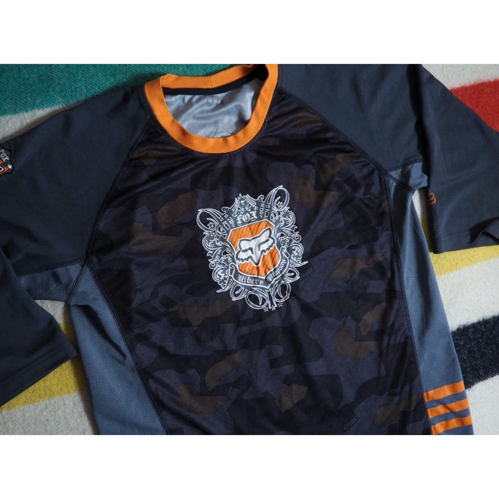 Fox Racing VTG Fox Racing Jersey Camouflage Gray Orange 3/4 Sleeve Mens L Size US L / EU 52-54 / 3 - 3 Thumbnail