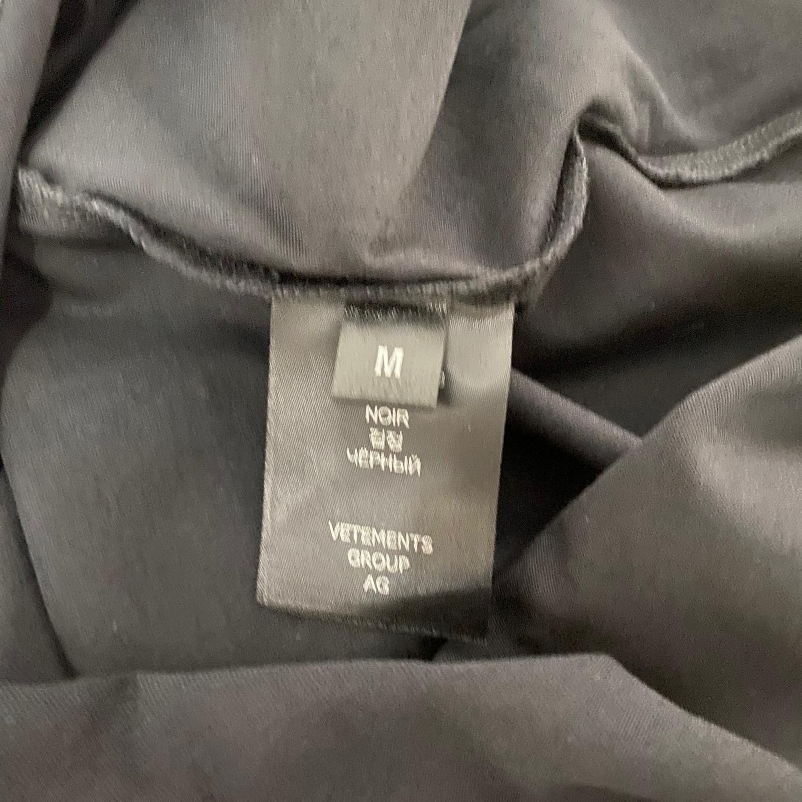 Vetements Black Haute Couture Logo Oversized T-Shirt Size US M / EU 48-50 / 2 - 8 Thumbnail