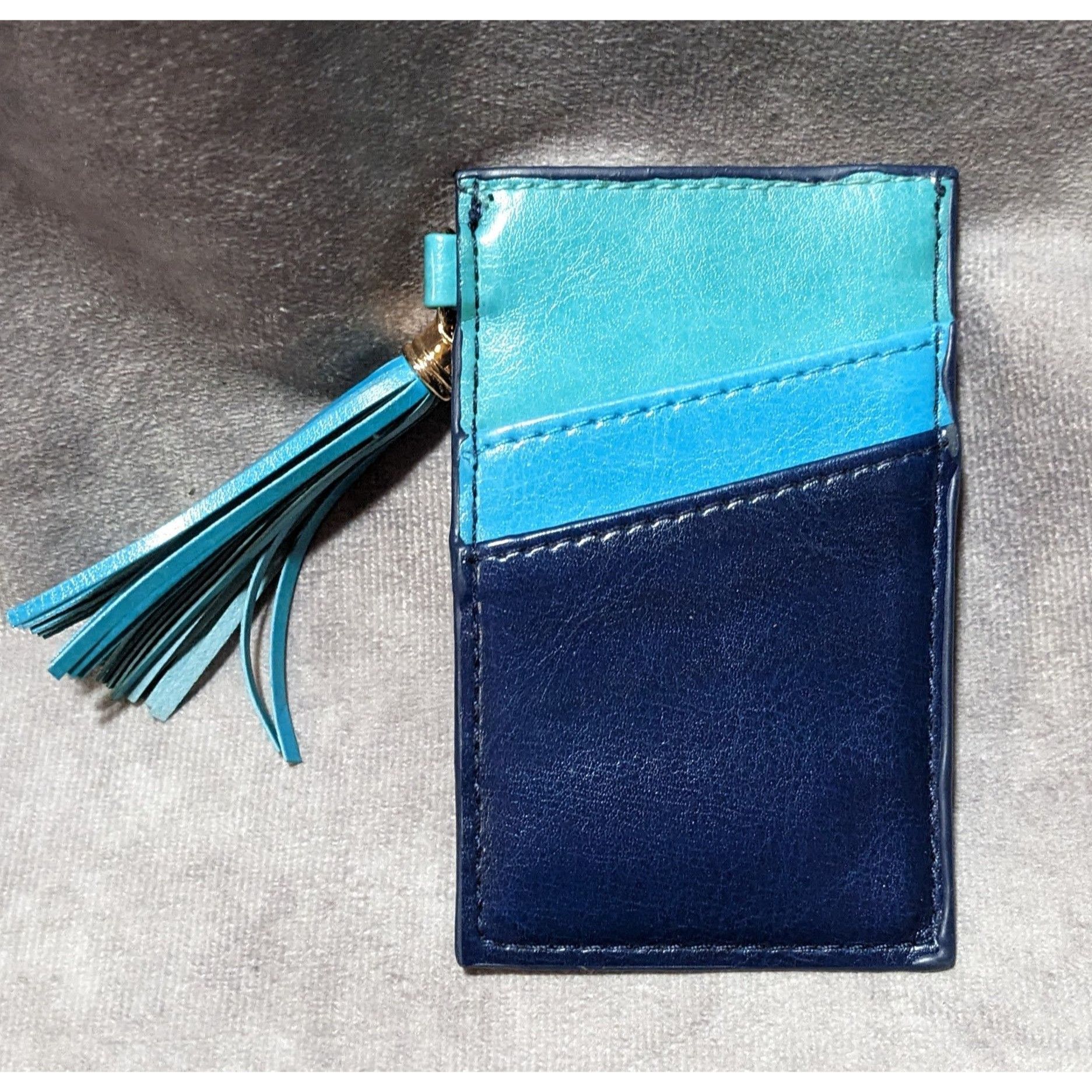 Other Blue Faux Leather Card Holder With Tassel Size ONE SIZE - 4 Thumbnail