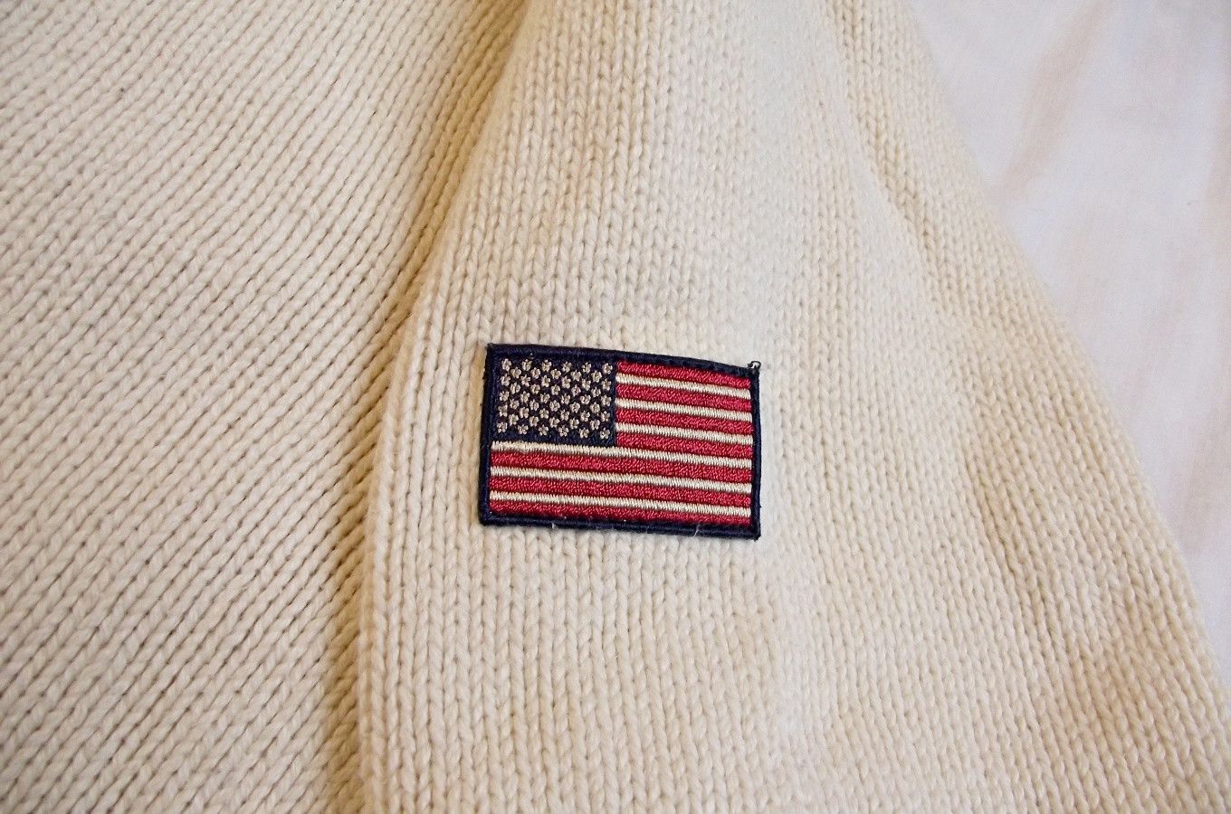 Cotton Traders Vintage Sweater Ivory US Flag Patriotic XXL Cabincore Size US XXL / EU 58 / 5 - 4 Thumbnail