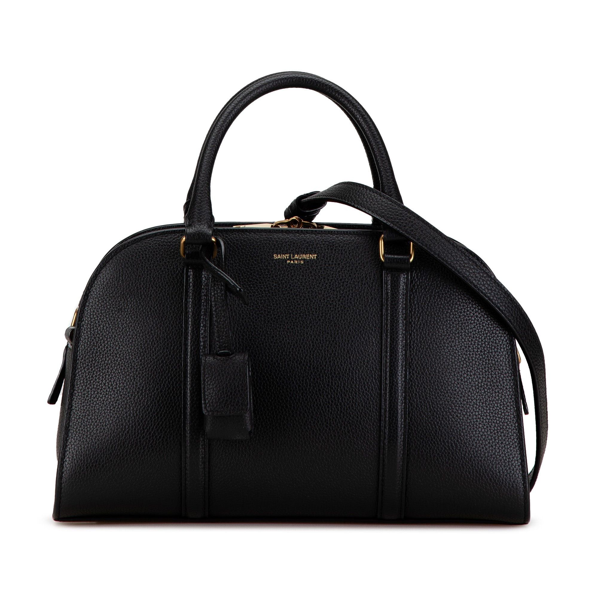 Saint Laurent Paris Saint Laurent Leather Lock Baby Duffle Bag Black Size ONE SIZE - 1 Thumbnail