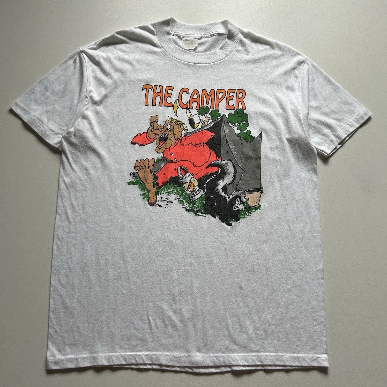 Vintage Vintage The Camper Shirt XL 90s Funny Camping Skunk Art USA Size US XL / EU 56 / 4 - 1 Thumbnail