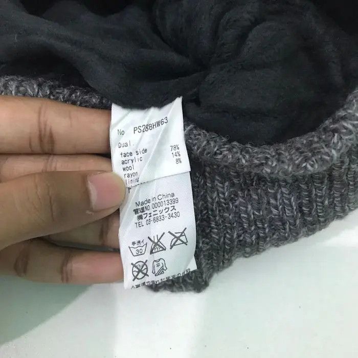 Phenix × Vintage Phenix Patchwork Bobble Beanie Hat Size ONE SIZE - 6 Thumbnail