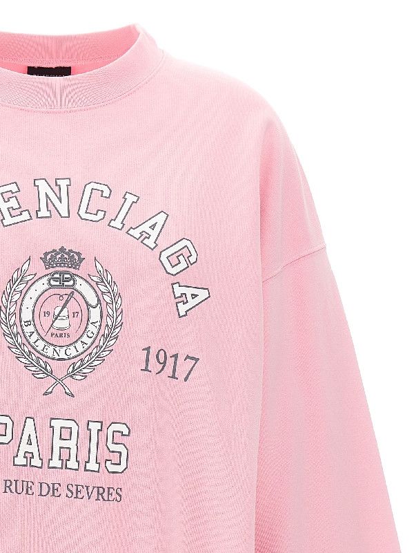 Balenciaga o1in1g0225 College 1917 Sweatshirt Regular Fit in Pink Size L / US 10 / IT 46 - 4 Thumbnail