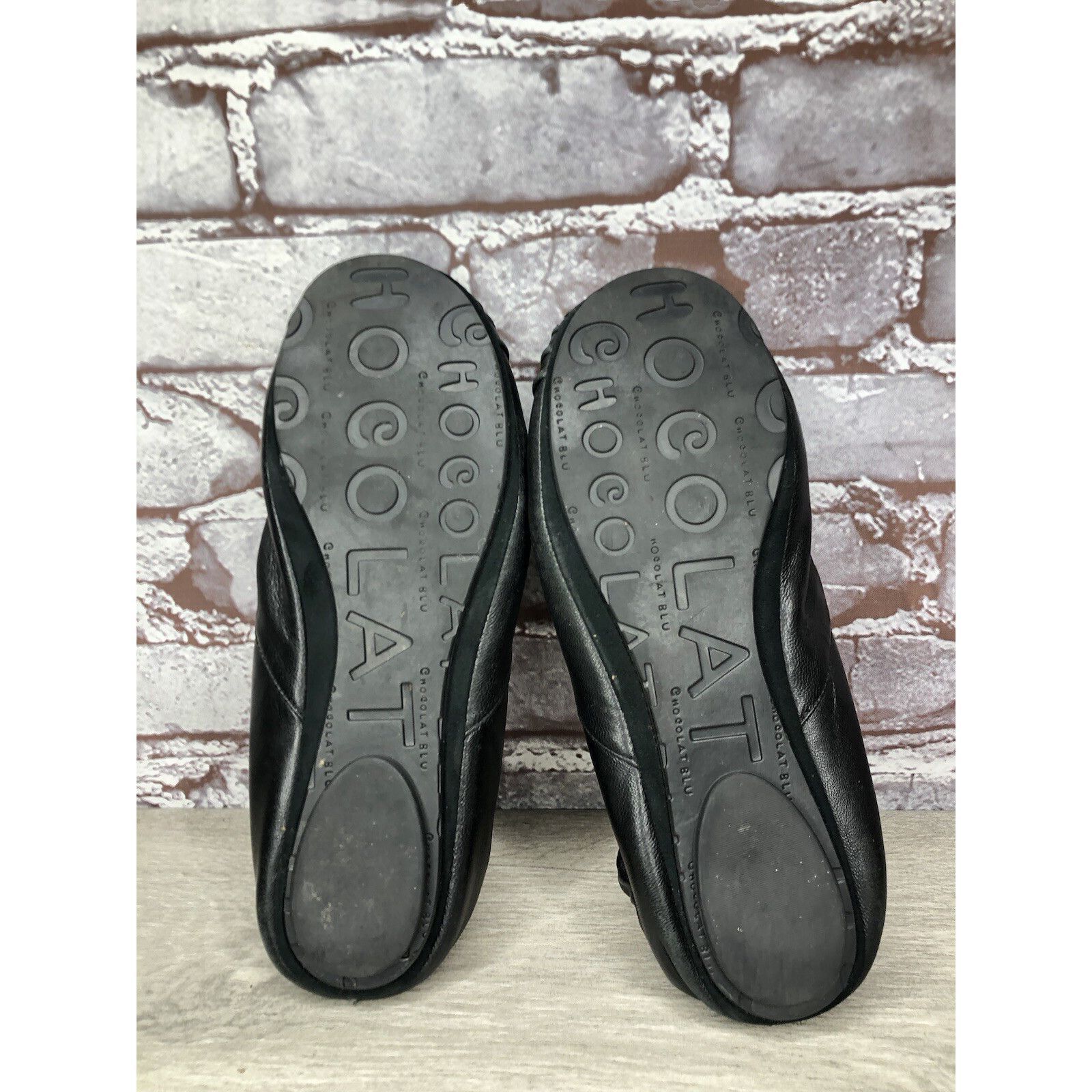 Chocolate Chocolate Blu CAM2 Black Pleated Leather Ballet Flats Shoes Size US 8 / IT 38 - 10 Thumbnail
