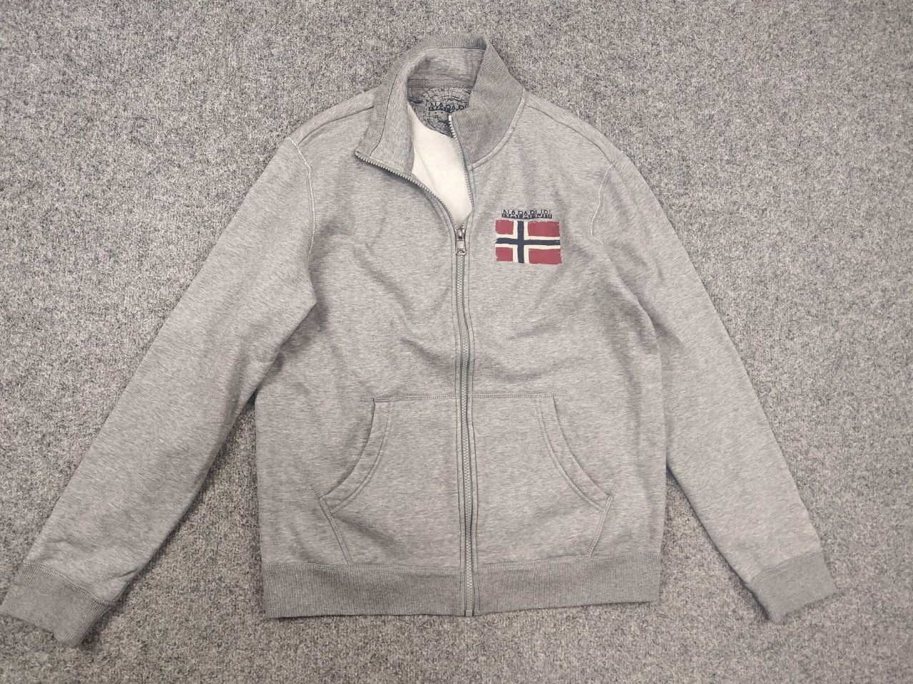 Napapijri Napapijri Balys Full Gray Logo Zip Pullover Sweatshirt Size US M / EU 48-50 / 2 - 9 Thumbnail