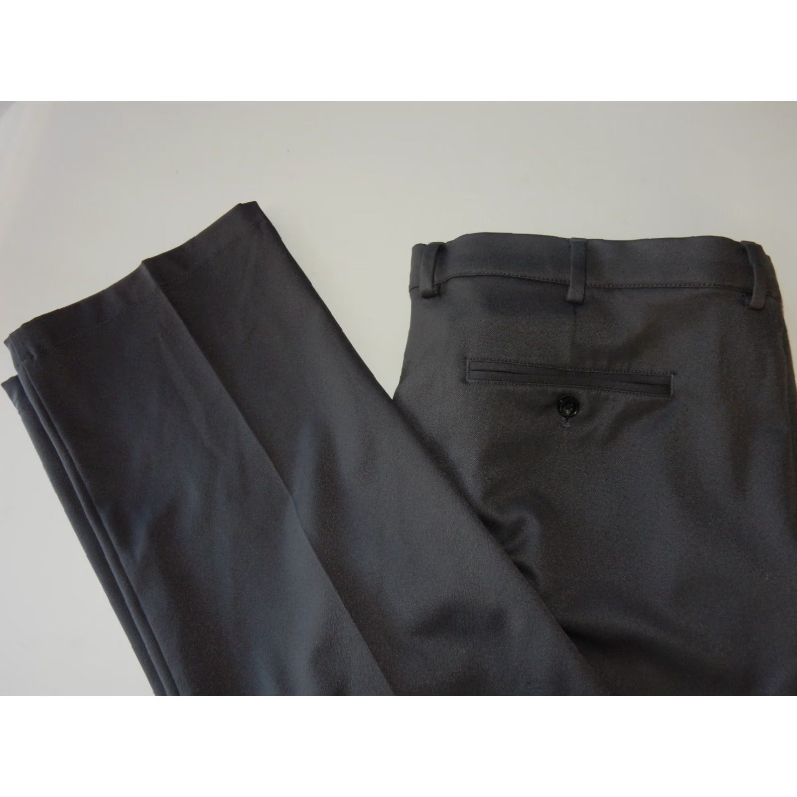 Vintage Greg Norman Men's Pants Size 40x30 Gray Chino Flat Front Polyester Men Size US 40 / EU 56 - 2 Thumbnail