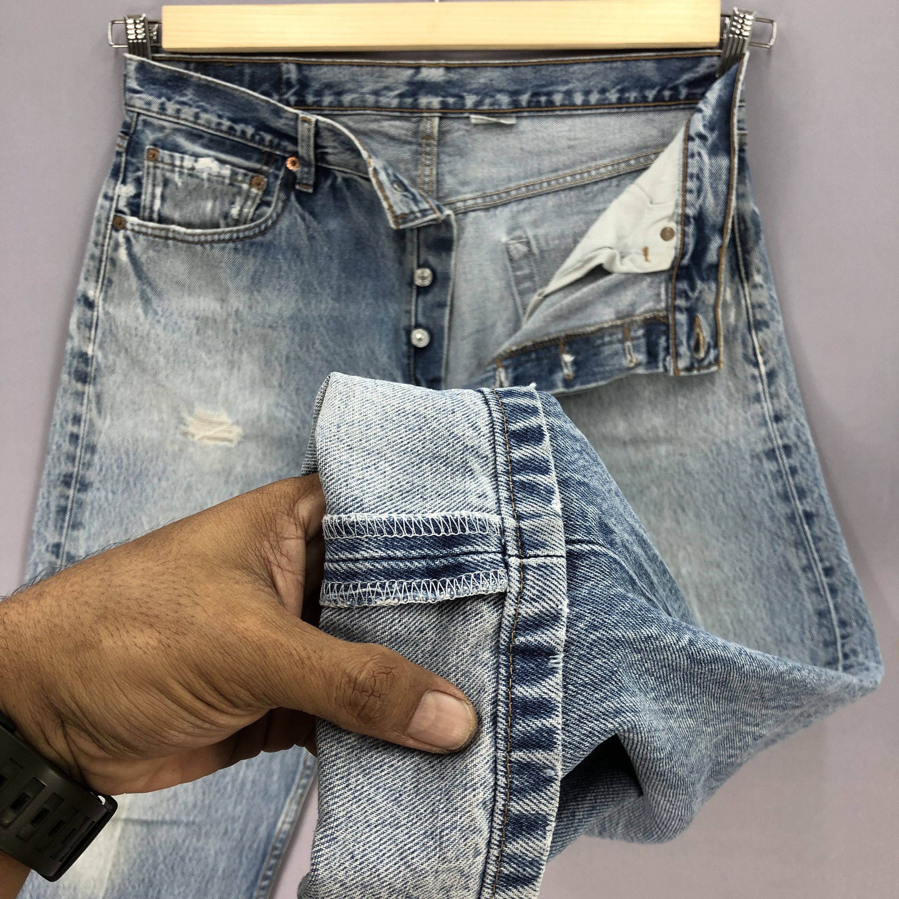 Levi's × Vintage Vintage Y2K Levis 501 Jeans Levi's Faded Light Wash Denim Size US 36 / EU 52 - 8 Thumbnail