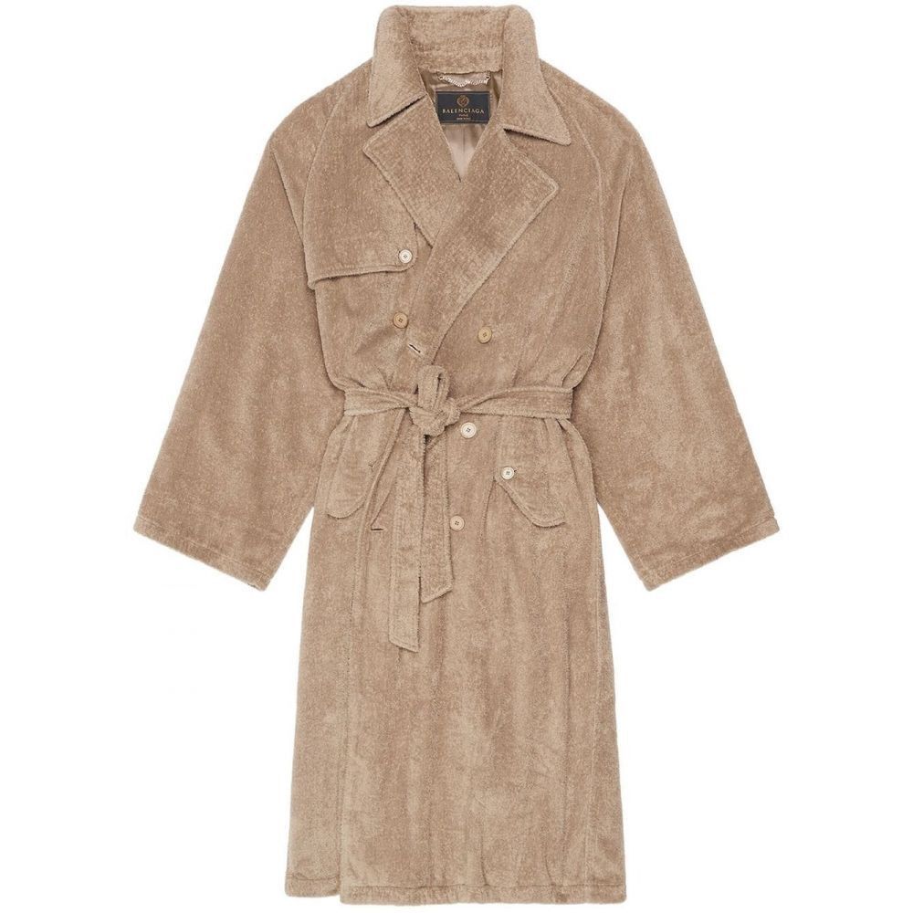 Balenciaga o1in1g1024 Towel Trench Coat in Beige Size US M / EU 48-50 / 2 - 1 Thumbnail
