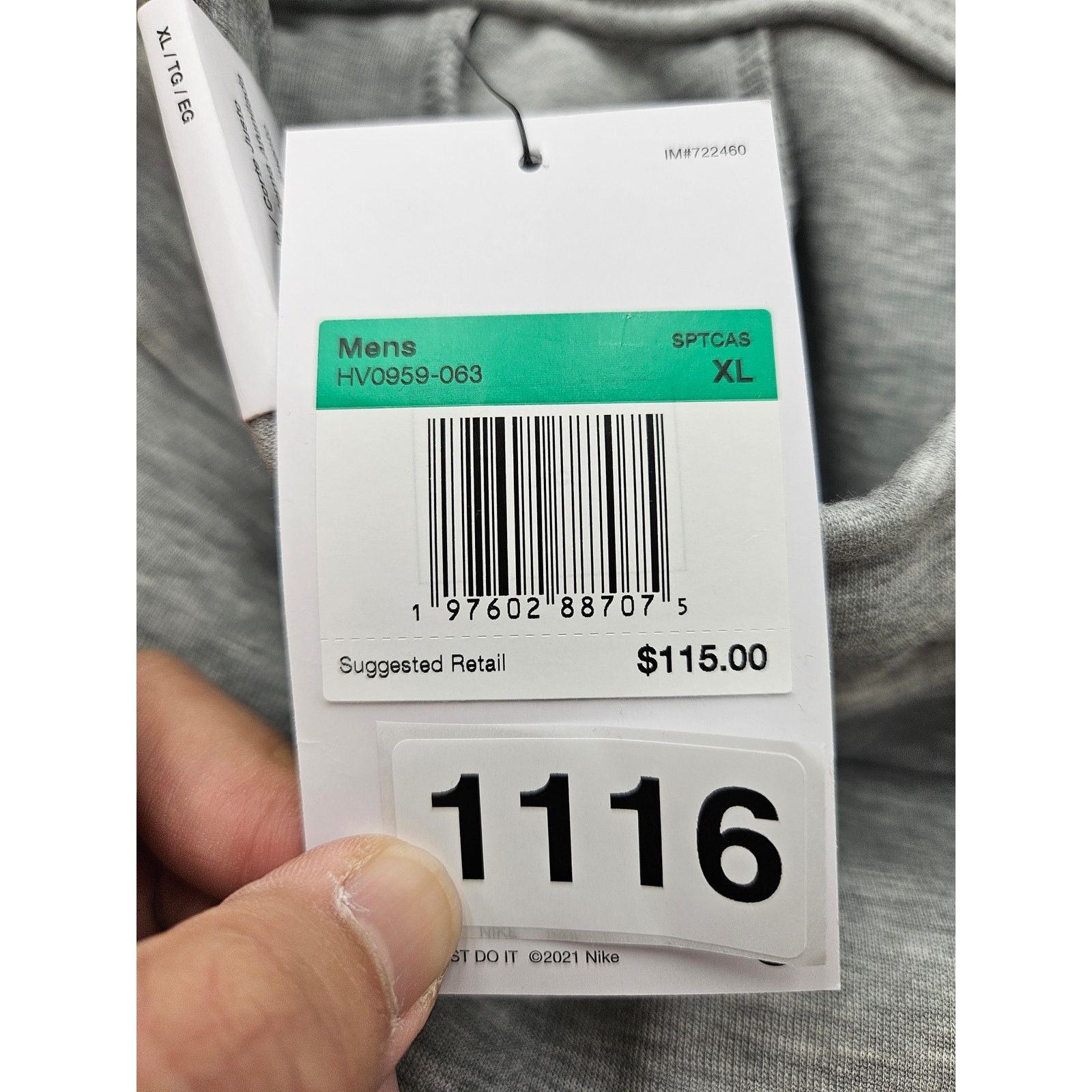 Nike NIKE MEN'S XL TECH FLEECE JOGGER HEATHER GREY HV0953-063 Size US 34 / EU 50 - 7 Thumbnail
