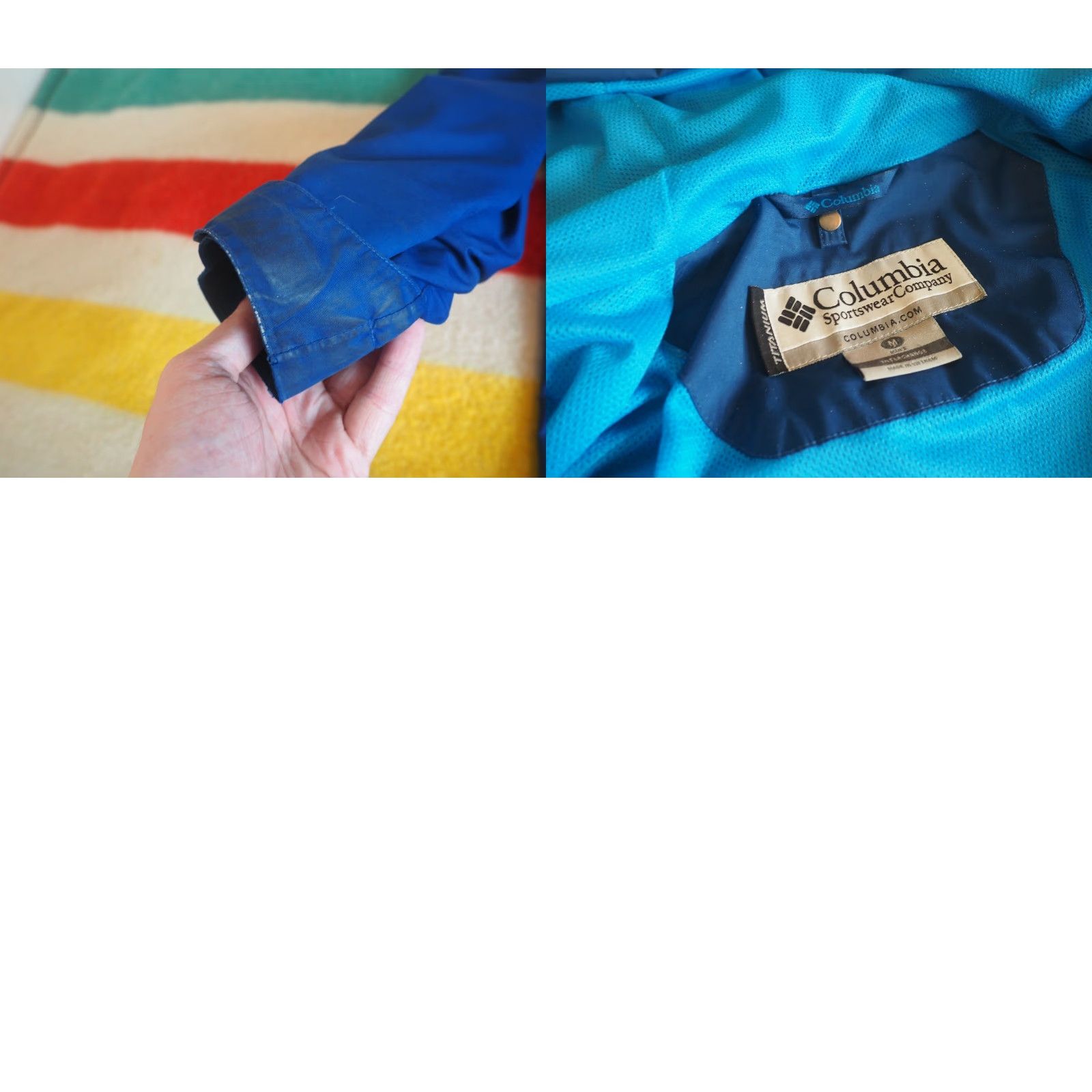 Vintage COLUMBIA Titanium Interchange Hooded Jacket Blue Mens M Medium EUC Rain Jacket Full Zip Nylon Polyester Logo 08s Size US M / EU 48-50 / 2 - 8 Thumbnail
