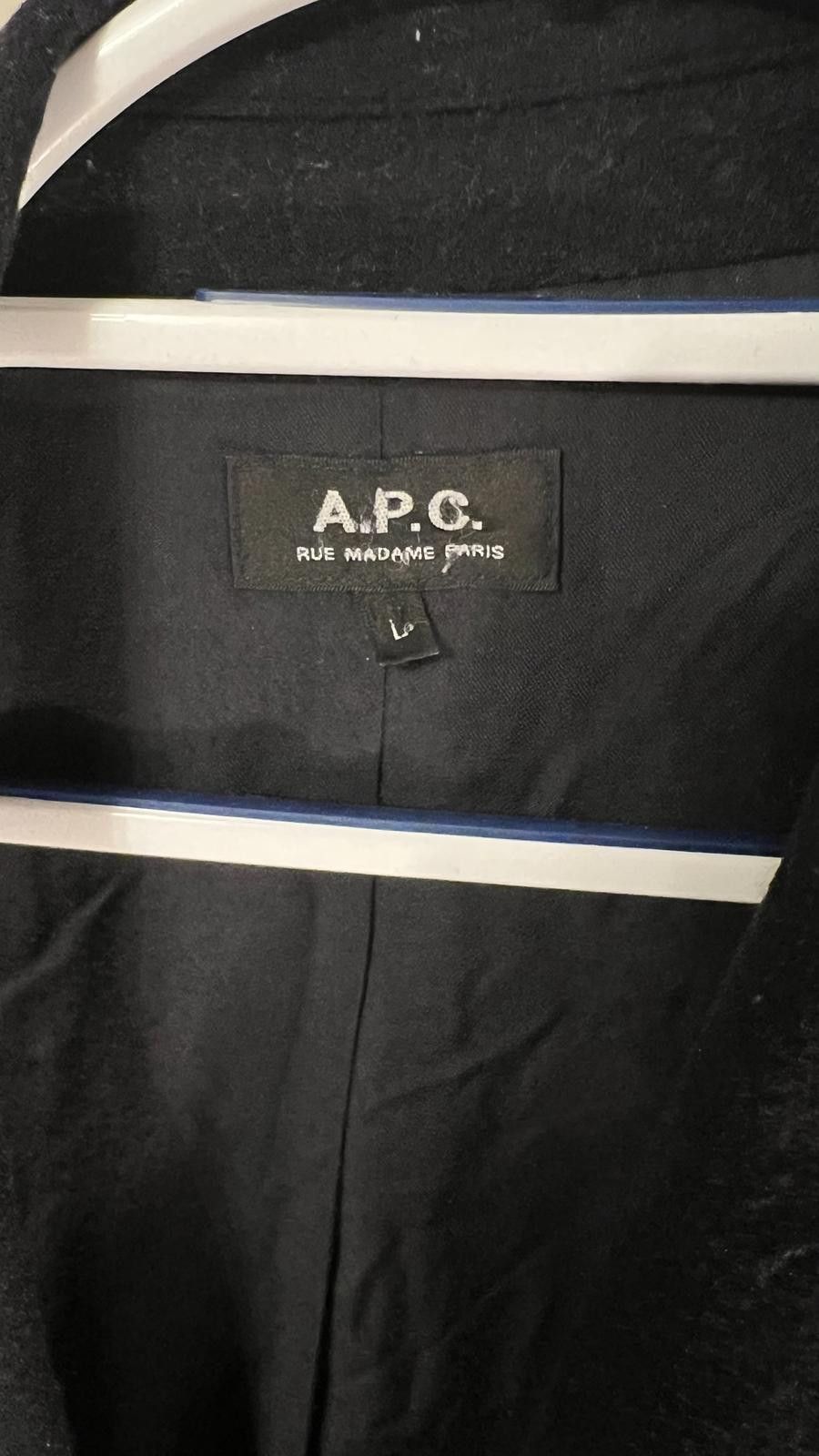A.P.C. A.P.C. Black Pea Coat Large Size L / US 10 / IT 46 - 4 Thumbnail