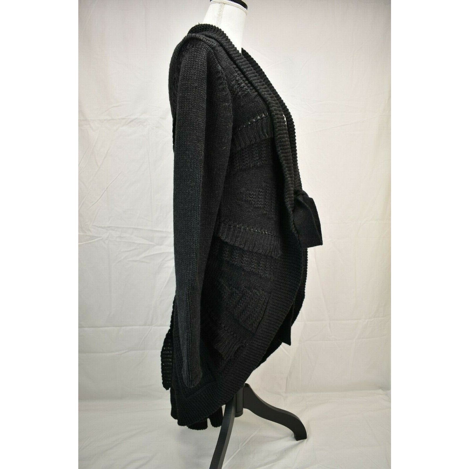 Valentino VALENTINO BLACK WOOL KNIT SWEATER LONG CARDIGAN COAT M IT Size M / US 6-8 / IT 42-44 - 7 Thumbnail
