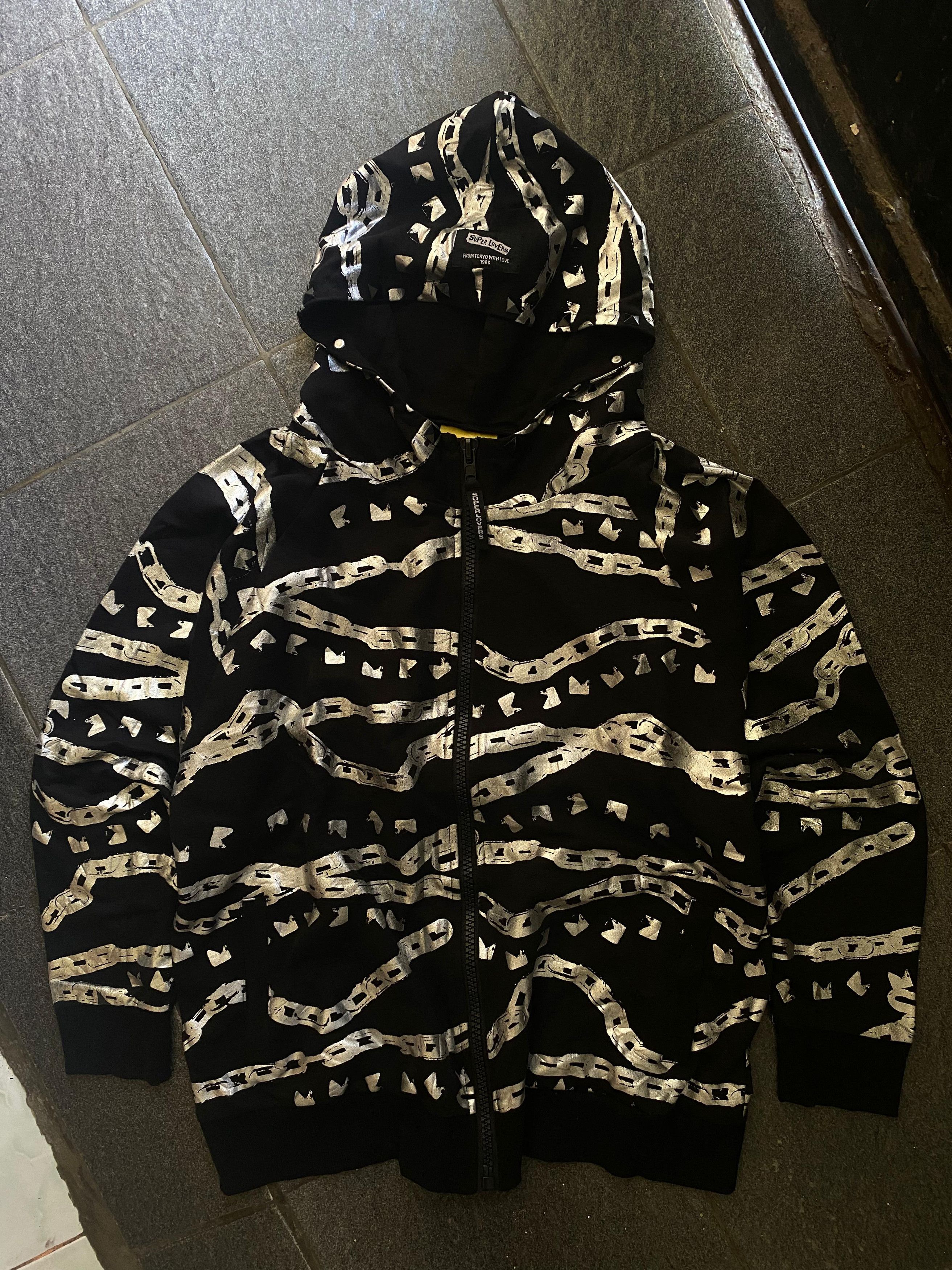 Japanese Brand Super Lovers Chain Zip up Hoodie Size US M / EU 48-50 / 2 - 1 Thumbnail