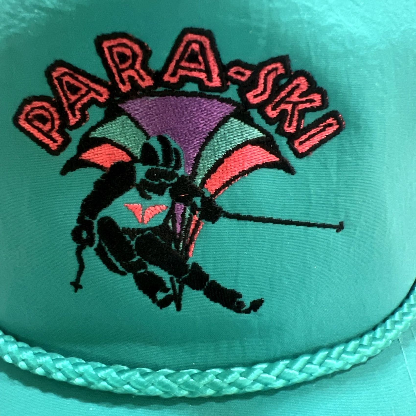 Vintage VINTAGE 1995 Para Ski World Meet Snowbird Snapback Hat Cap Adjustable Turquoise Mens Size ONE SIZE - 2 Thumbnail
