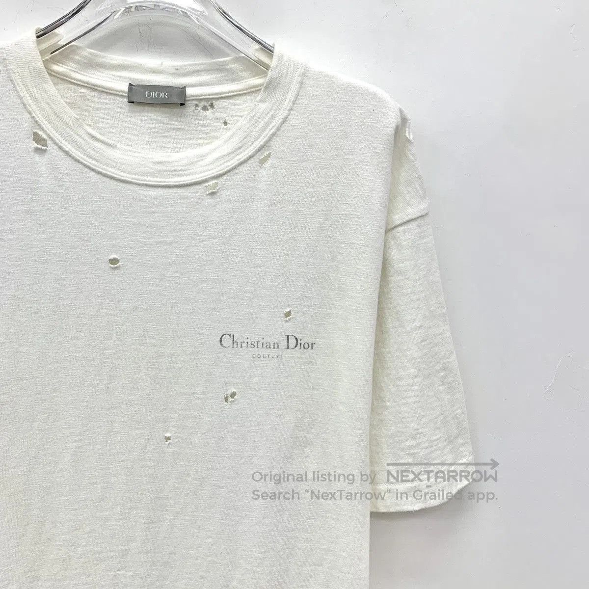 Dior White Distressed Short. Size US M / EU 48-50 / 2 - 3 Thumbnail