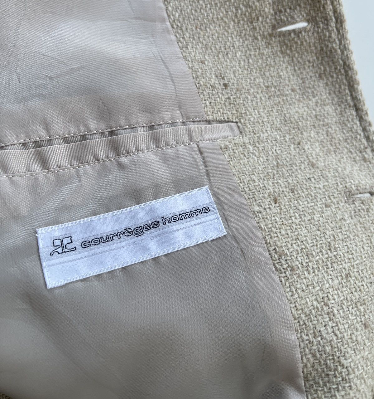 Courreges Courreges Homme Wool Tweed Coat Size US L / EU 52-54 / 3 - 7 Thumbnail