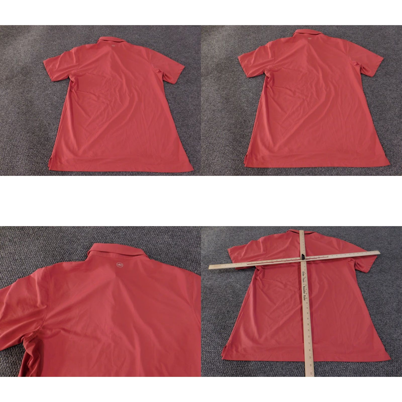 Peter Millar VINTAGE? No — skip. Final title: Peter Millar Polo Shirt Mens L Red Performance Golf Stretch Afinitas Logo Crown Sport Shirt Mens Large Red Polo Logo Size US L / EU 52-54 / 3 - 9 Thumbnail