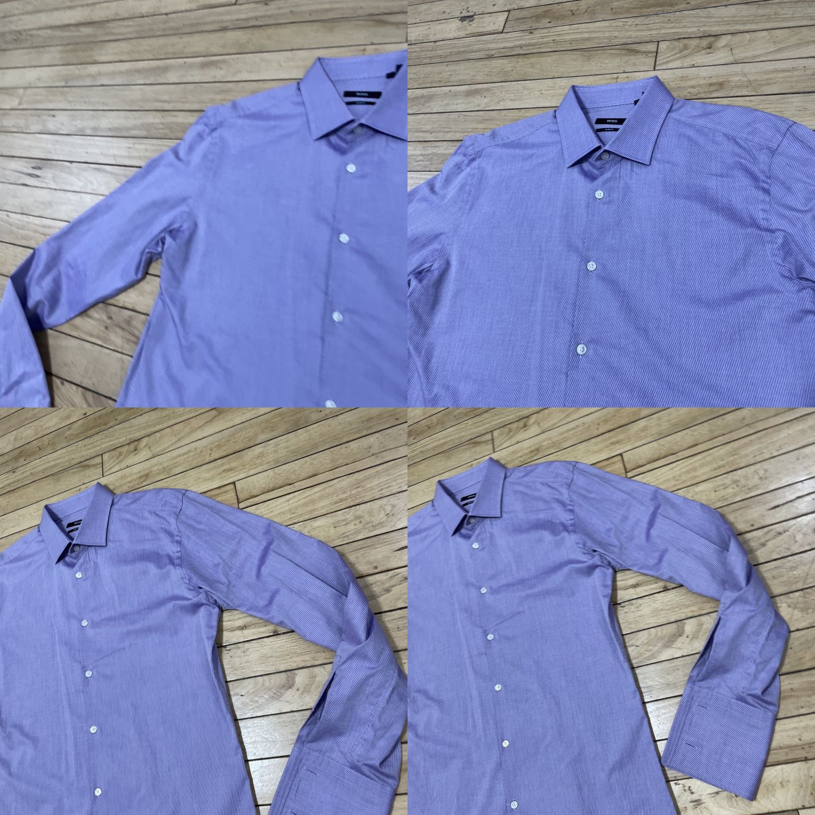Hugo Boss VINTAGE Hugo Boss Shirt Men 42 16.5 Neck Purple Stripe Button-Up Size US L / EU 52-54 / 3 - 10 Thumbnail