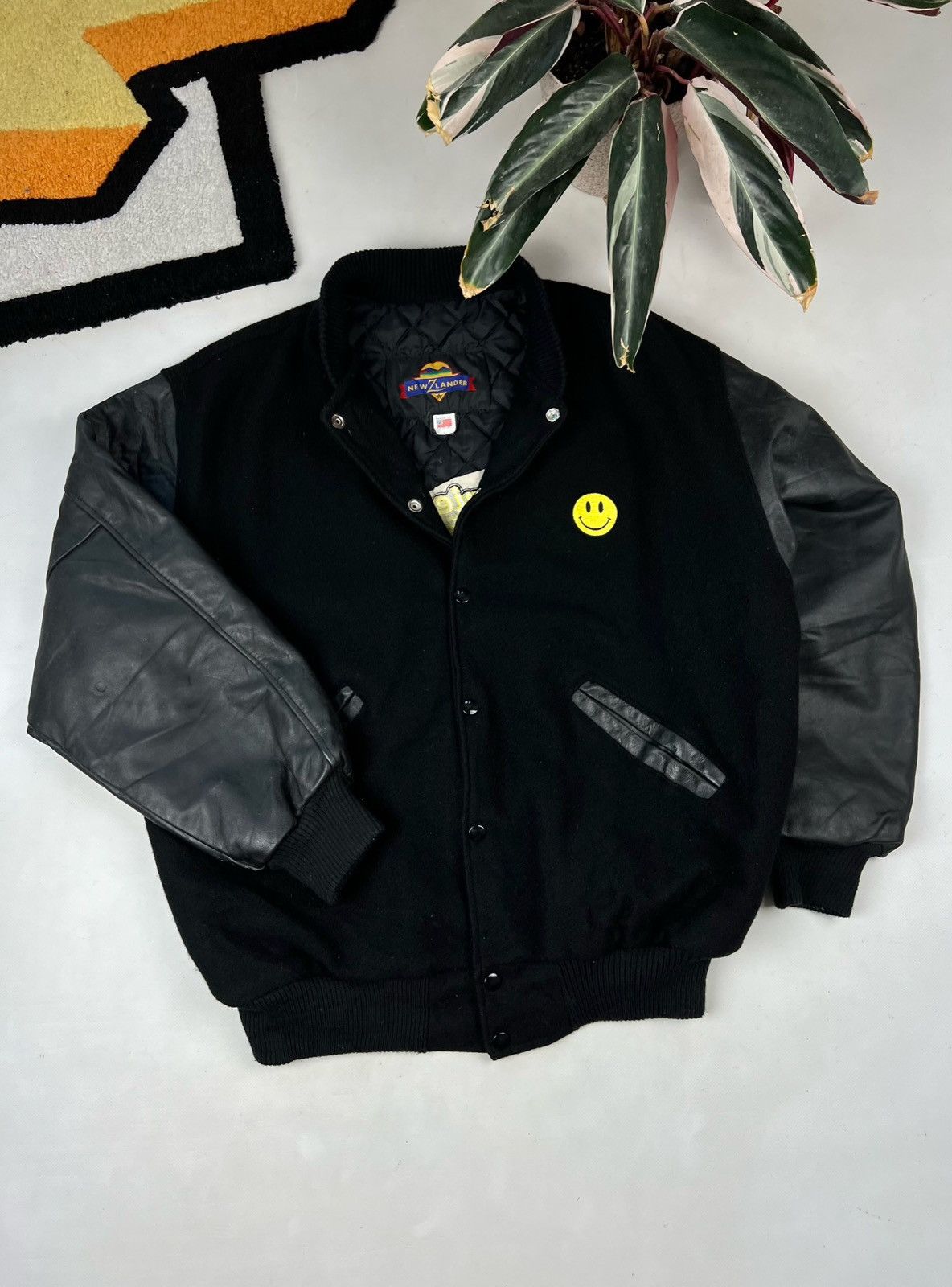 Leather Rare Leather Jacket acid smile Usa retro discotech Varsity Size US L / EU 52-54 / 3 - 4 Thumbnail