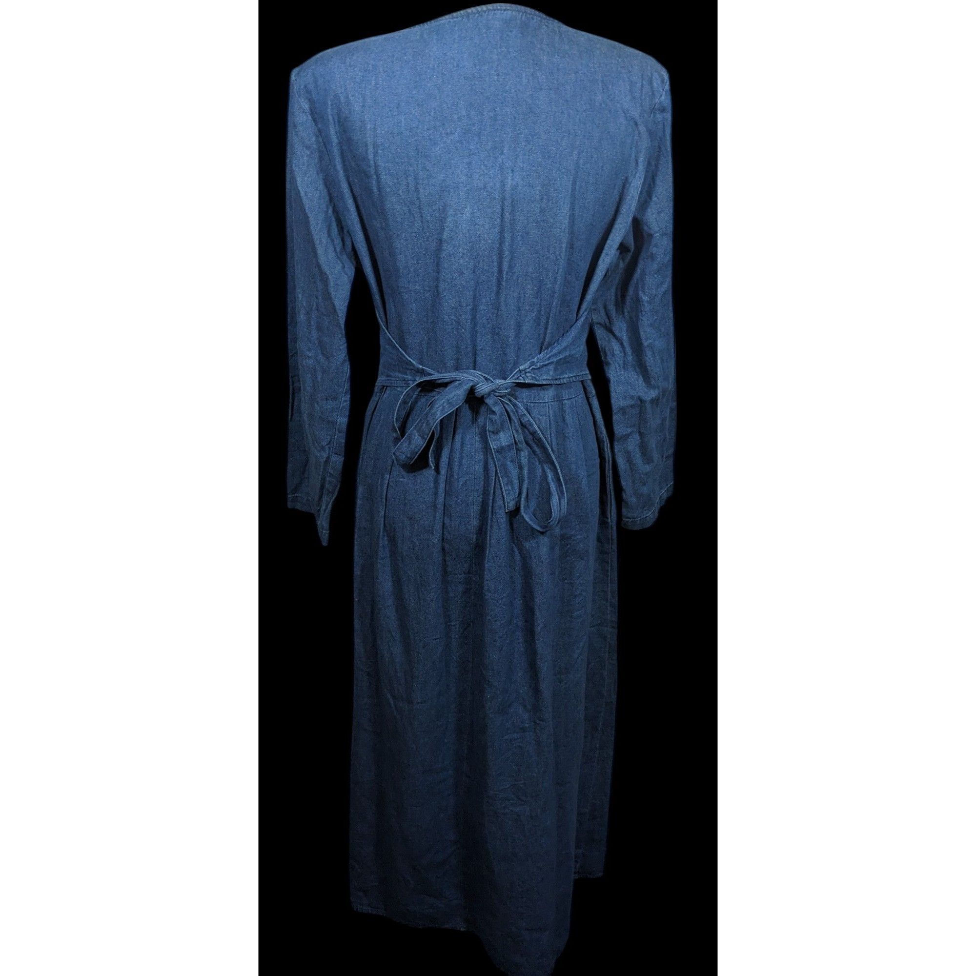 Other Vintage 90s Carol Anderson Denim Maxi Dress With Attached Ve Size XL / US 12-14 / IT 48-50 - 2 Thumbnail